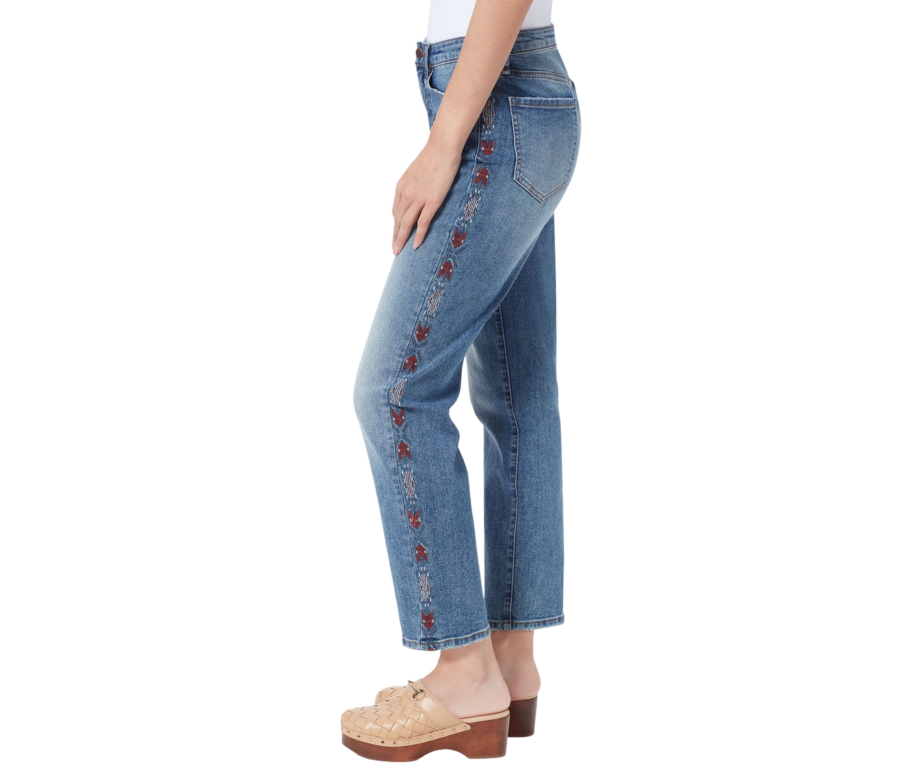 Womens High Rise Slim Straight Jeans