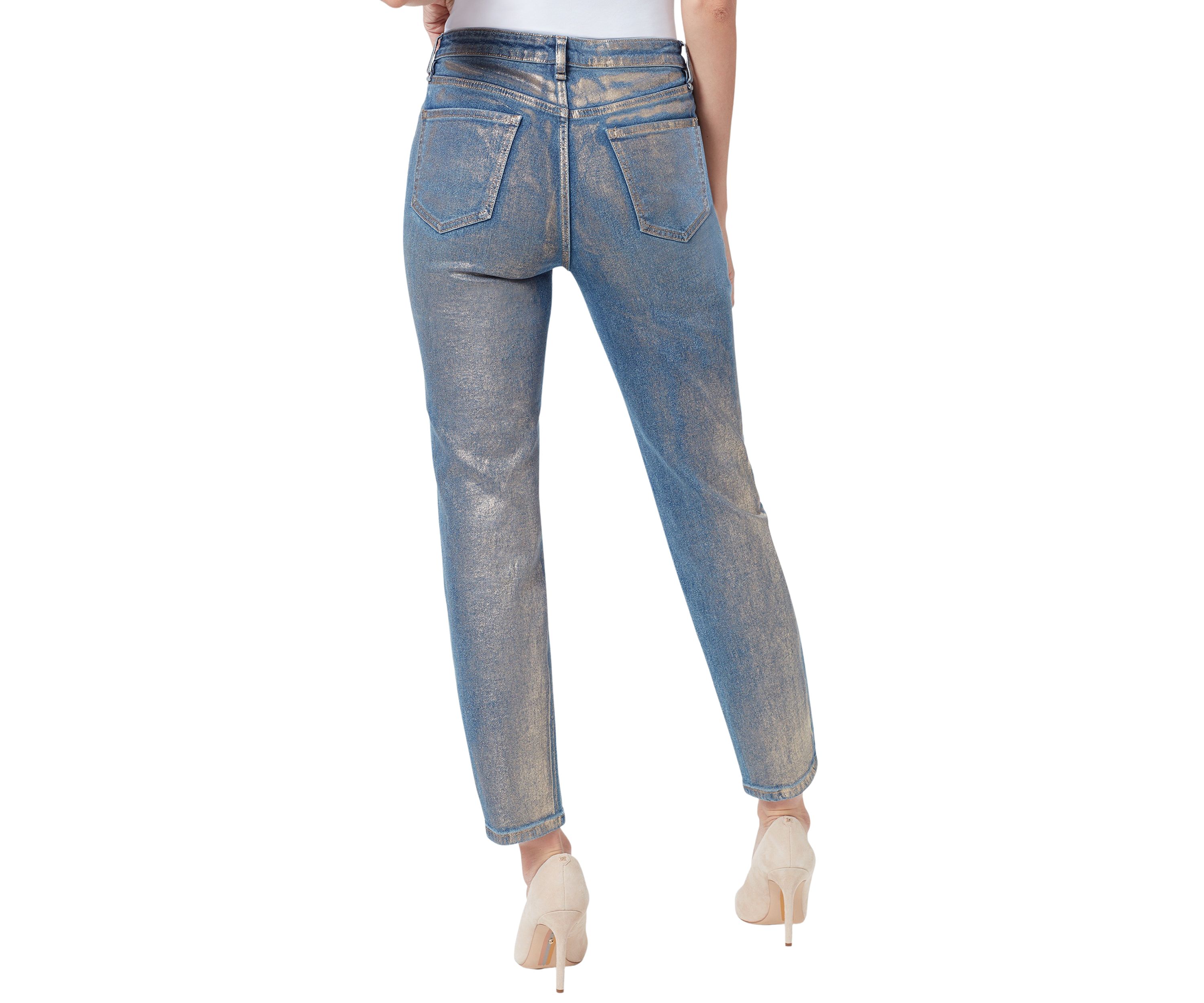 Womens High Rise Slim Straight Jeans