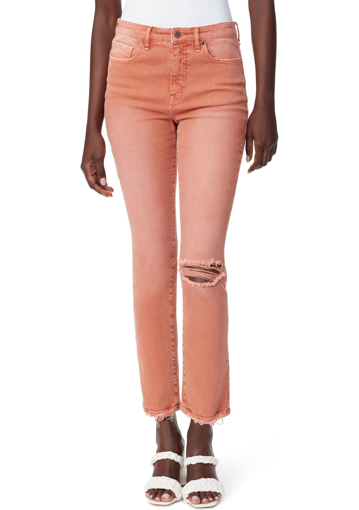 Womens High Rise Slim Straight Jeans