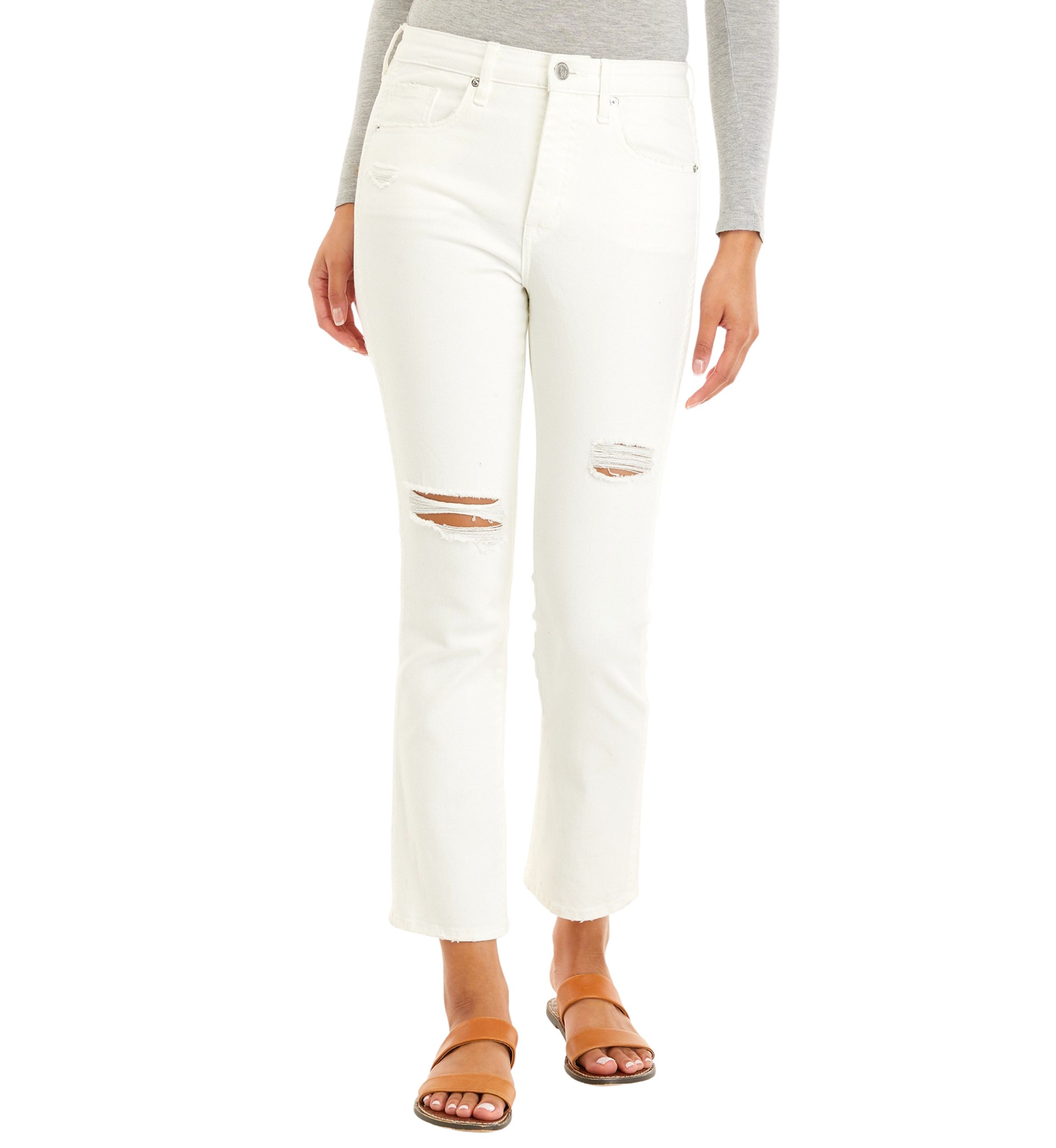 Womens Distressed Flare Jeans 
