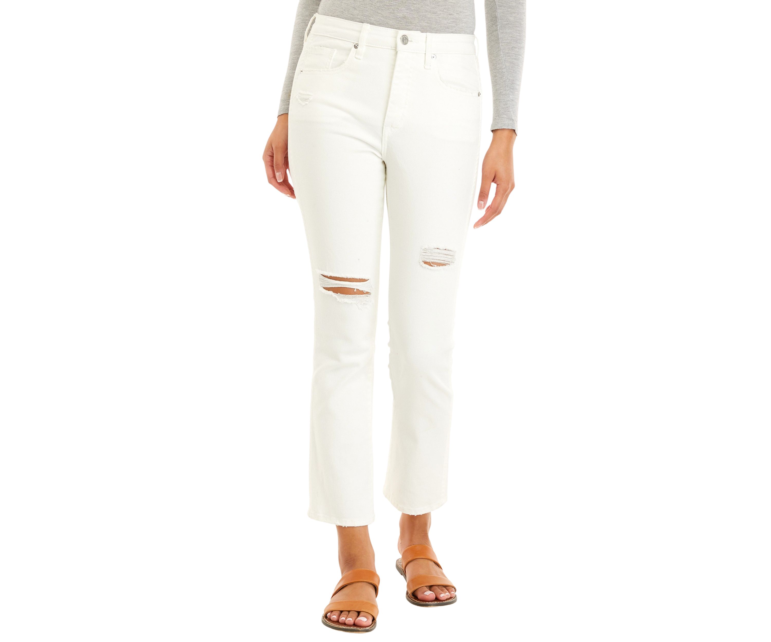 Womens Distressed Flare Jeans 