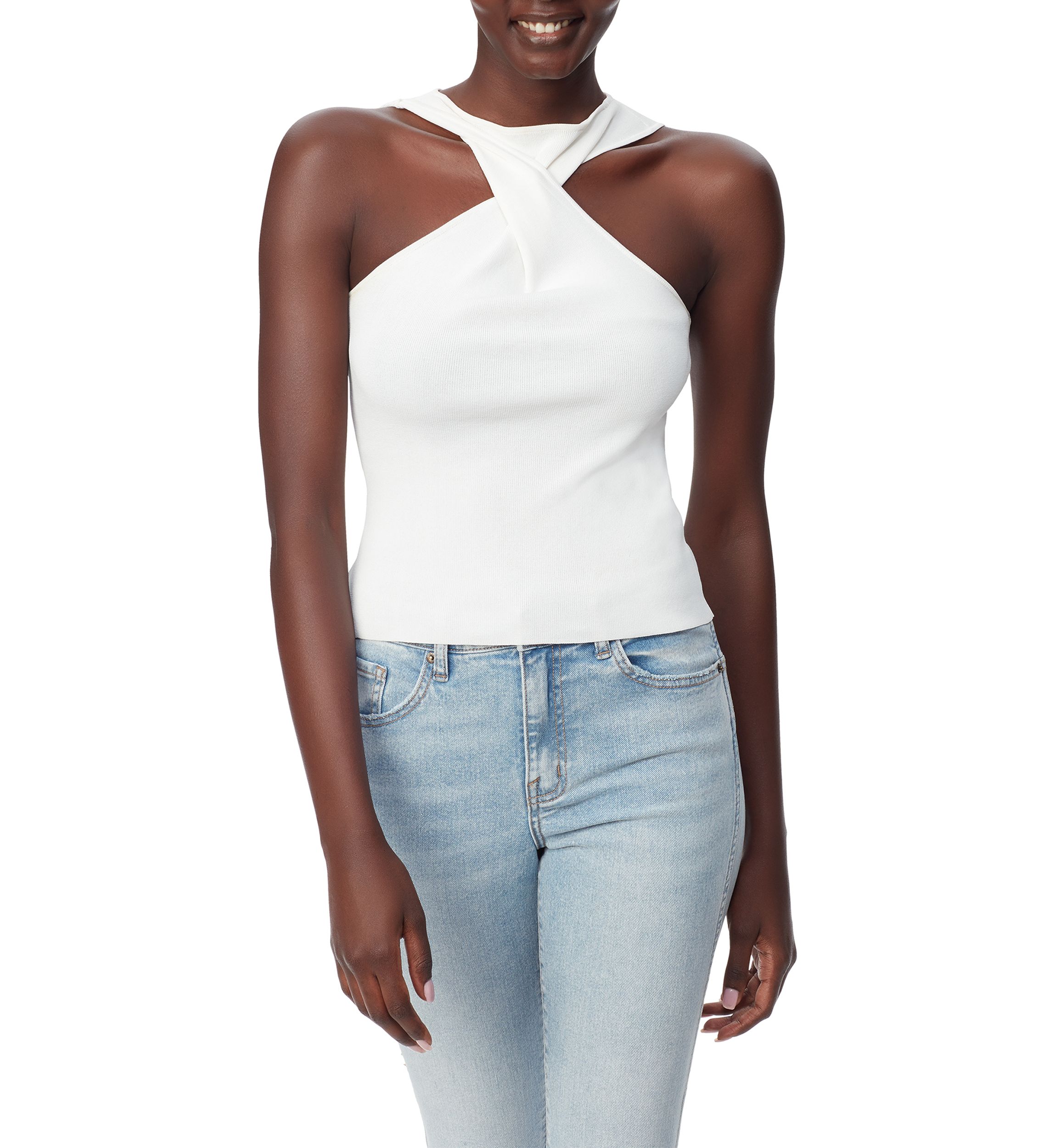Womens Abril Knit Halter Neck Top