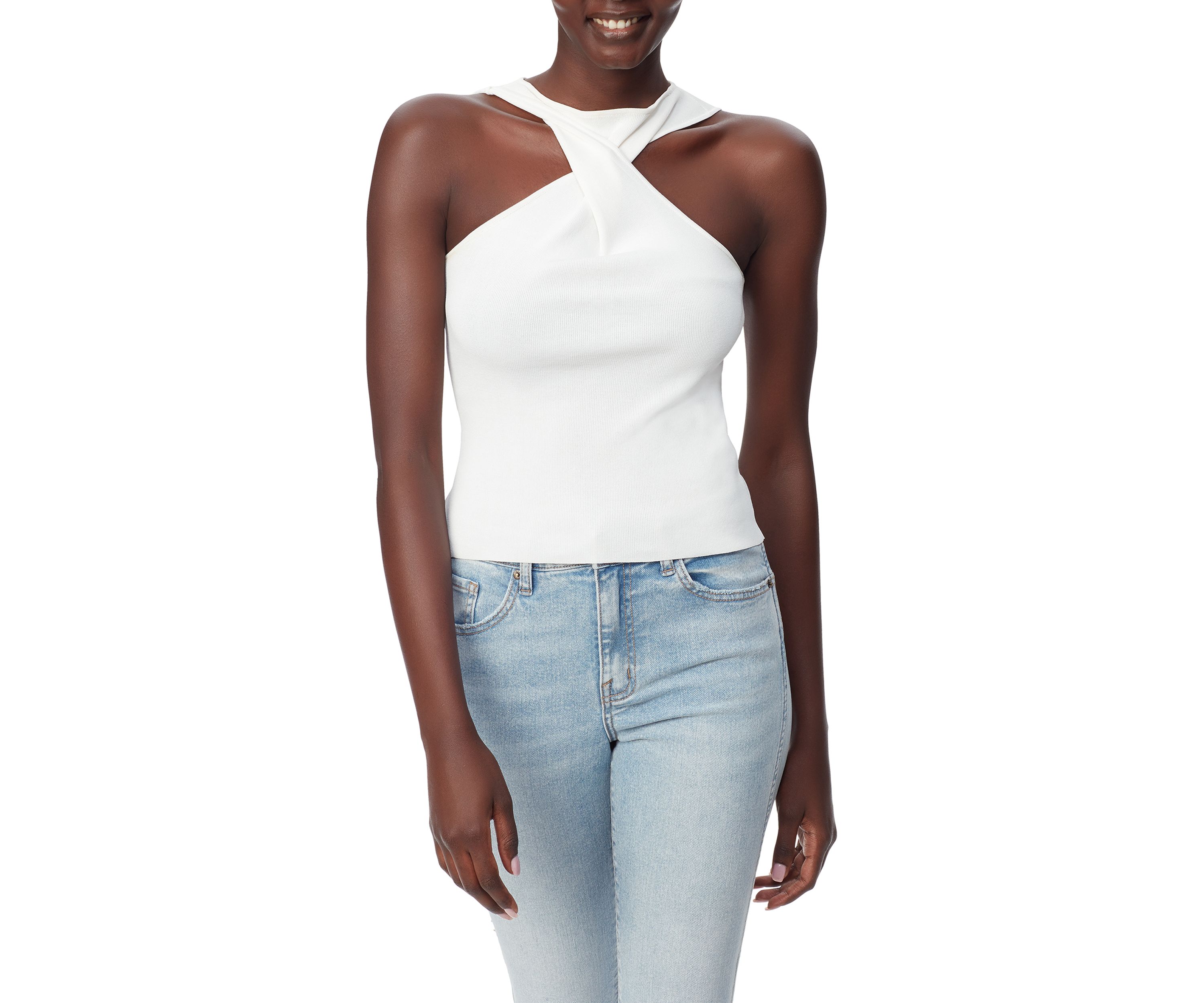Womens Abril Knit Halter Neck Top
