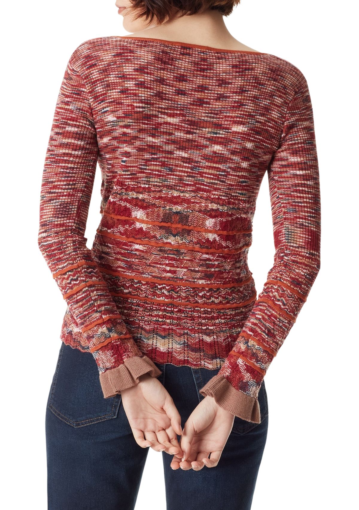 Womens Long Sleeve Space Dye Sweater 
