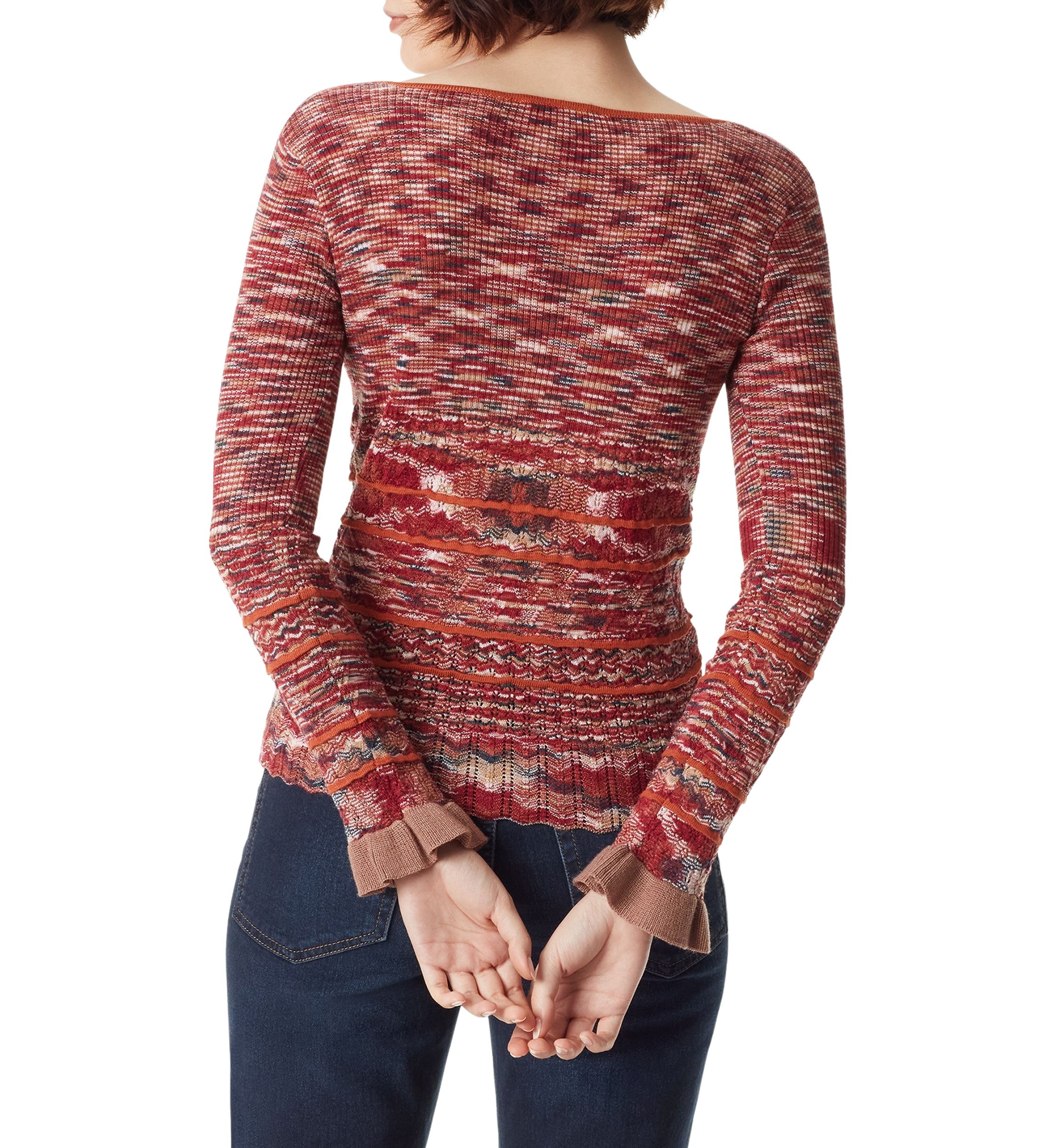 Womens Long Sleeve Space Dye Sweater 