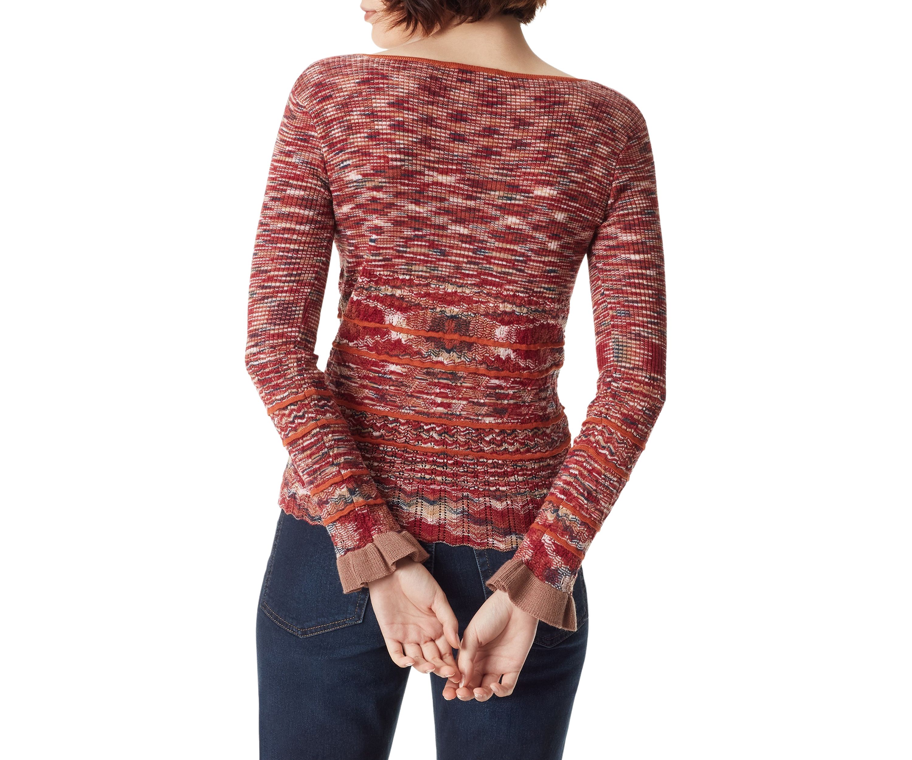 Womens Long Sleeve Space Dye Sweater 