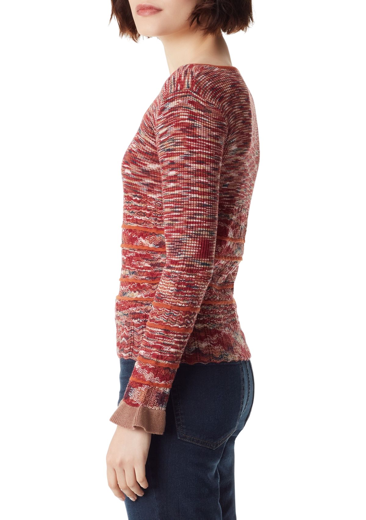 Womens Long Sleeve Space Dye Sweater 