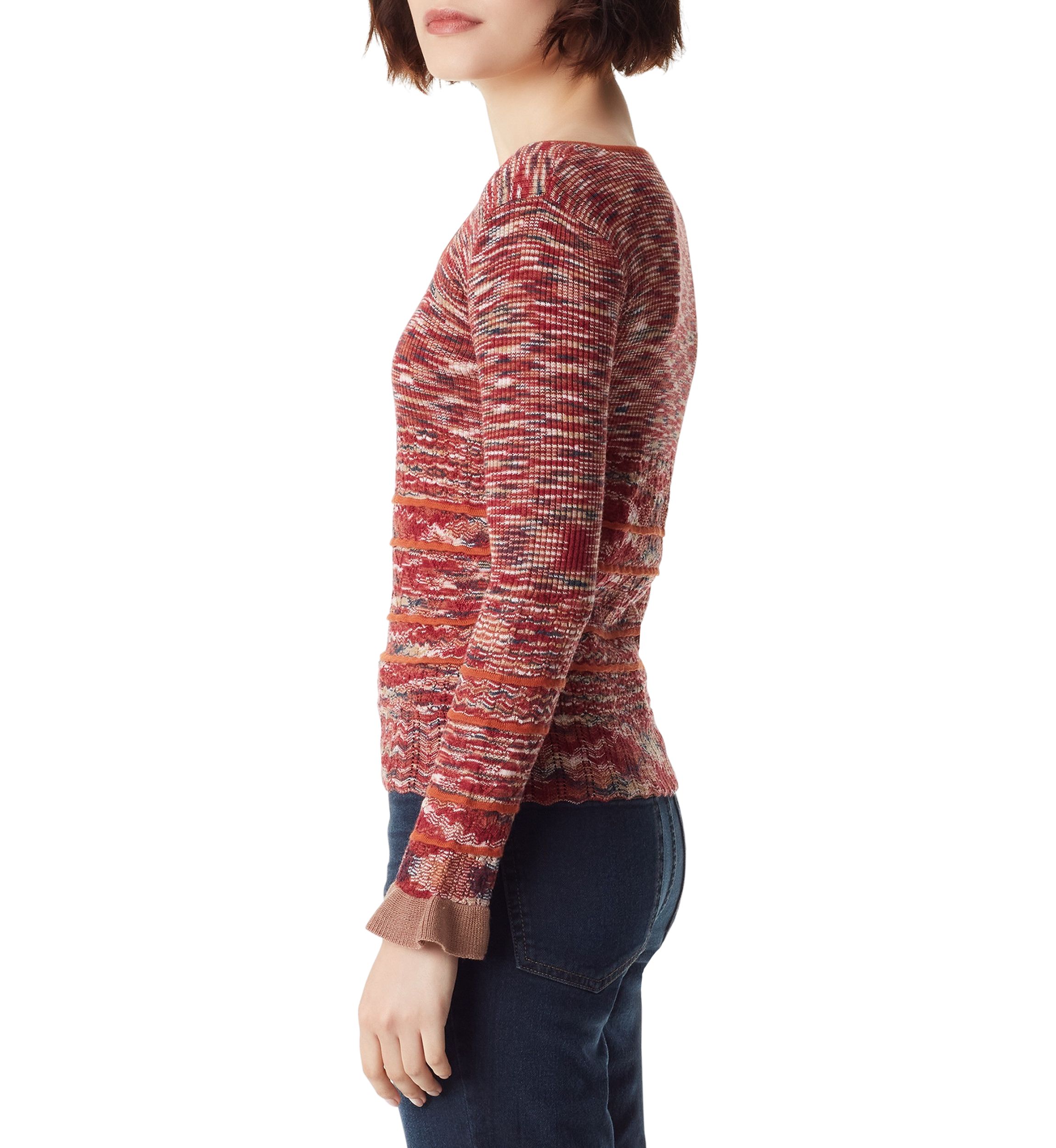 Womens Long Sleeve Space Dye Sweater 