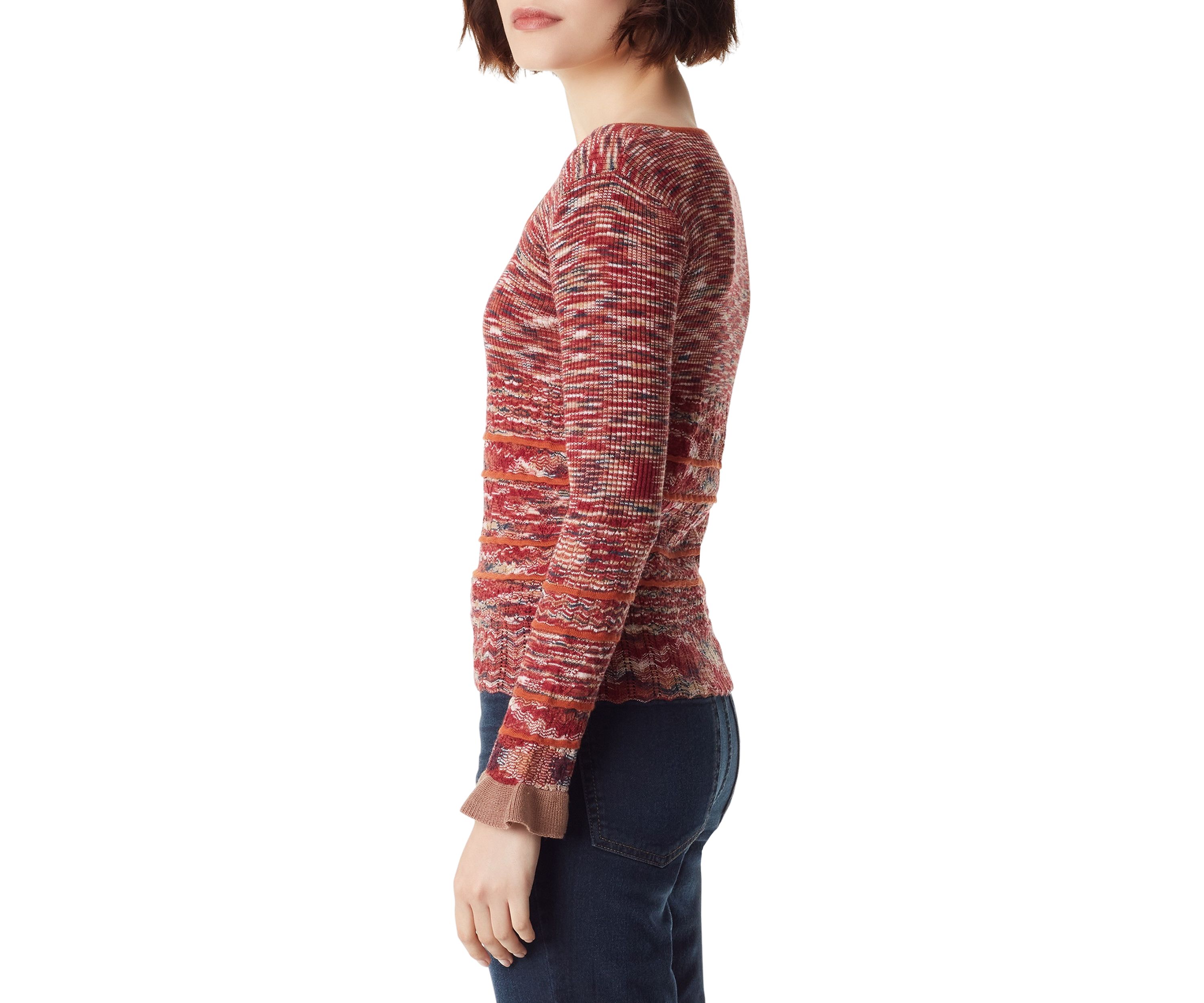 Womens Long Sleeve Space Dye Sweater 