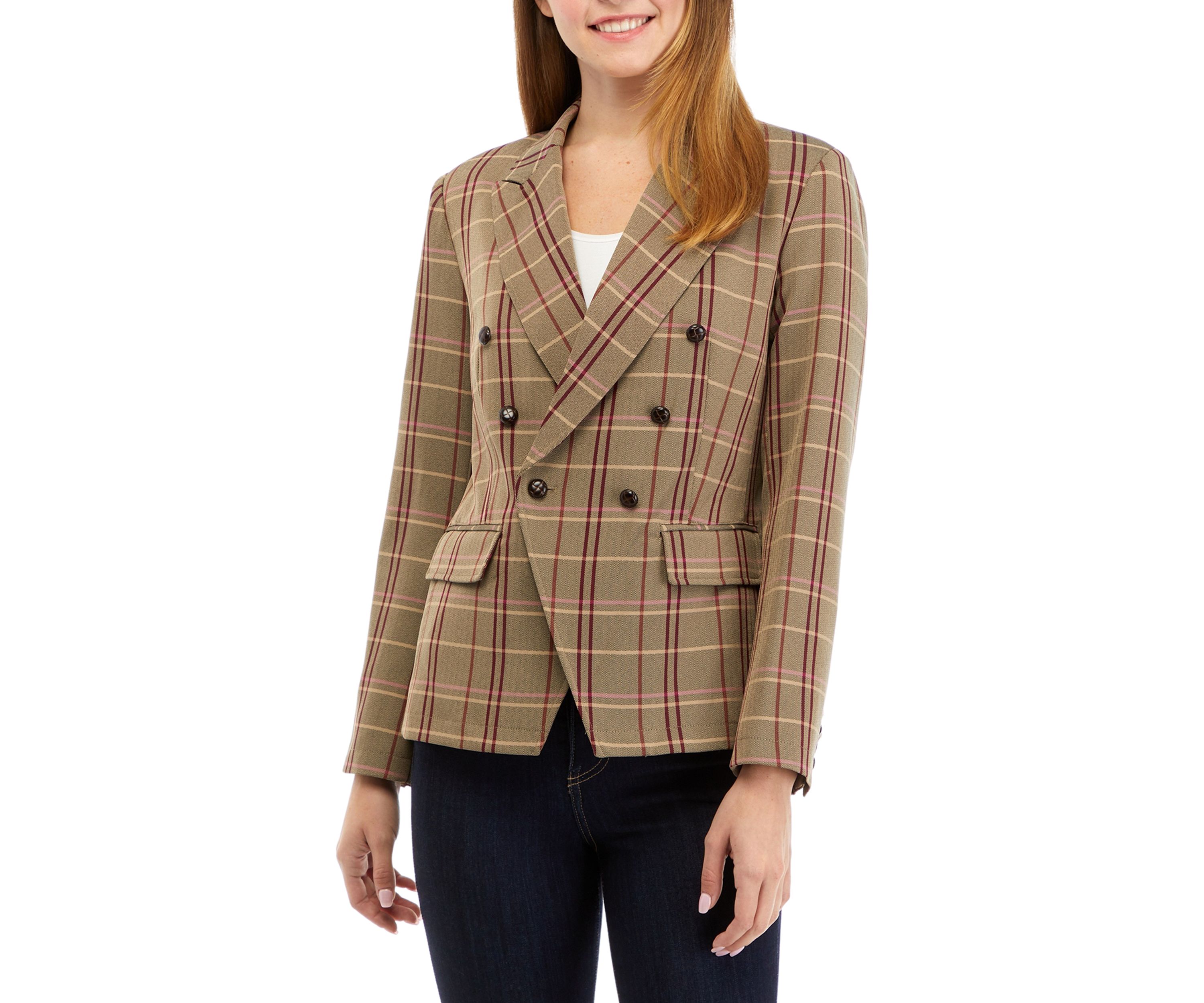 Sam Edelman S Fiona Double Breasted Collarless Blazer Standard in Red