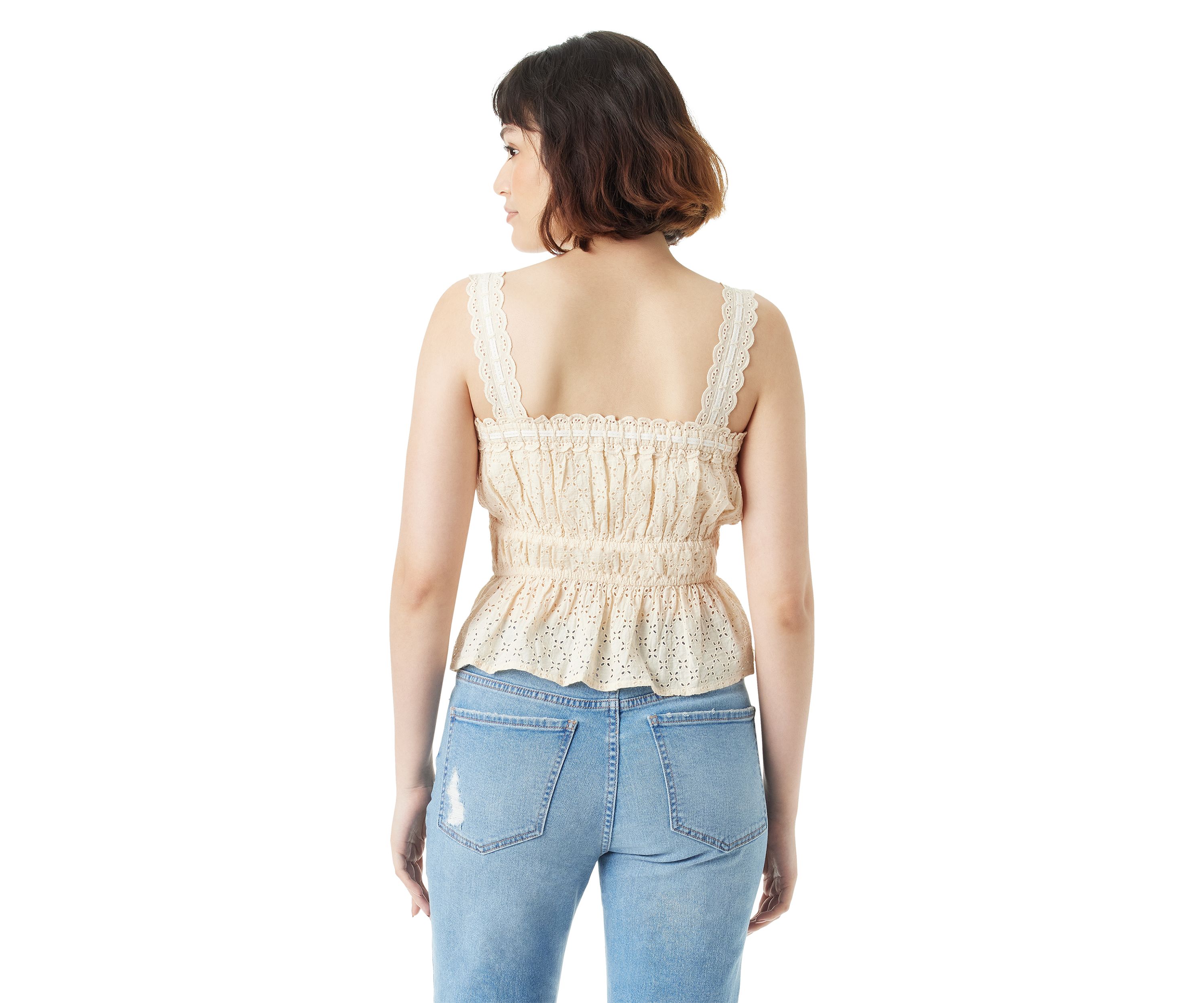 Womens Doria Lace Paneled Tank Top