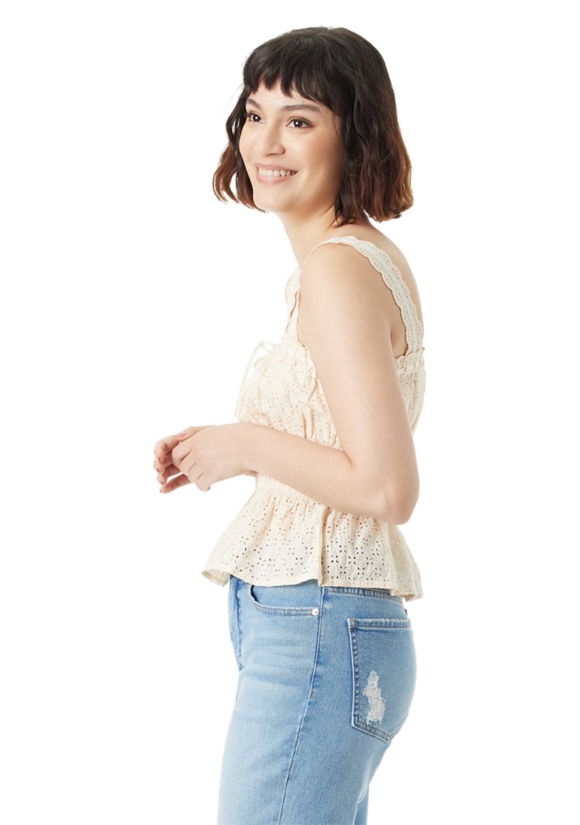 Womens Doria Lace Paneled Tank Top