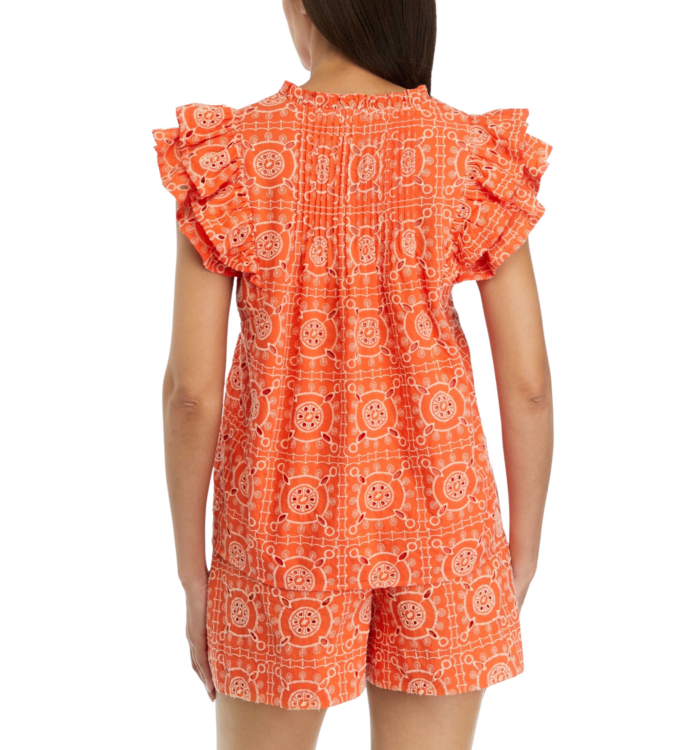 Womens Rey Ruffle Sleeve Blouse