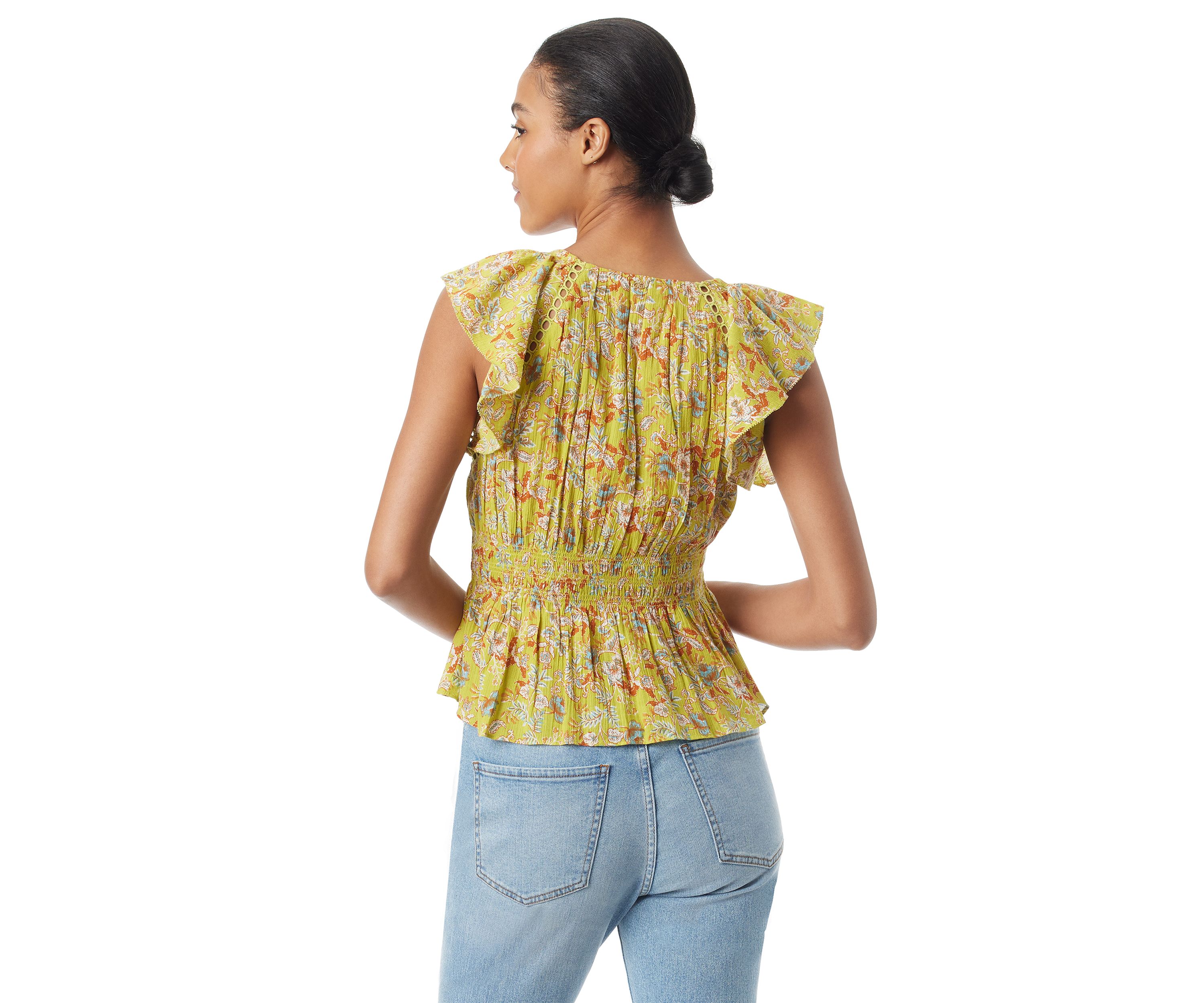 Womens Nyra Smocked Waist Blouse