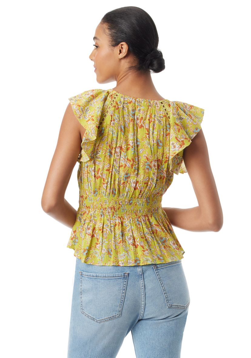 Womens Nyra Smocked Waist Blouse