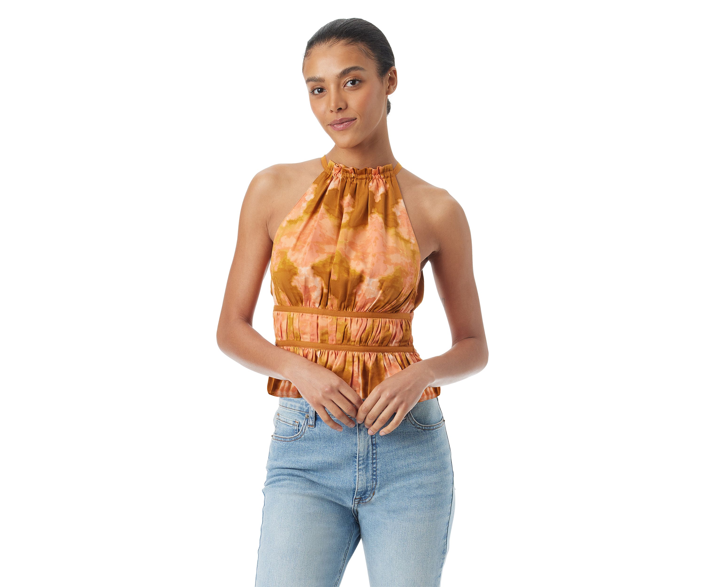 Womens Felicia Woven Halter Neck Top