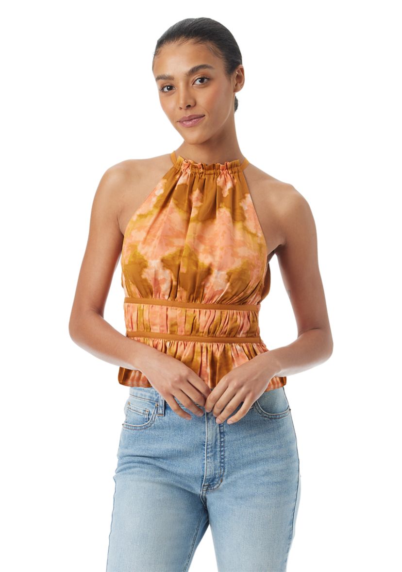Womens Felicia Woven Halter Neck Top
