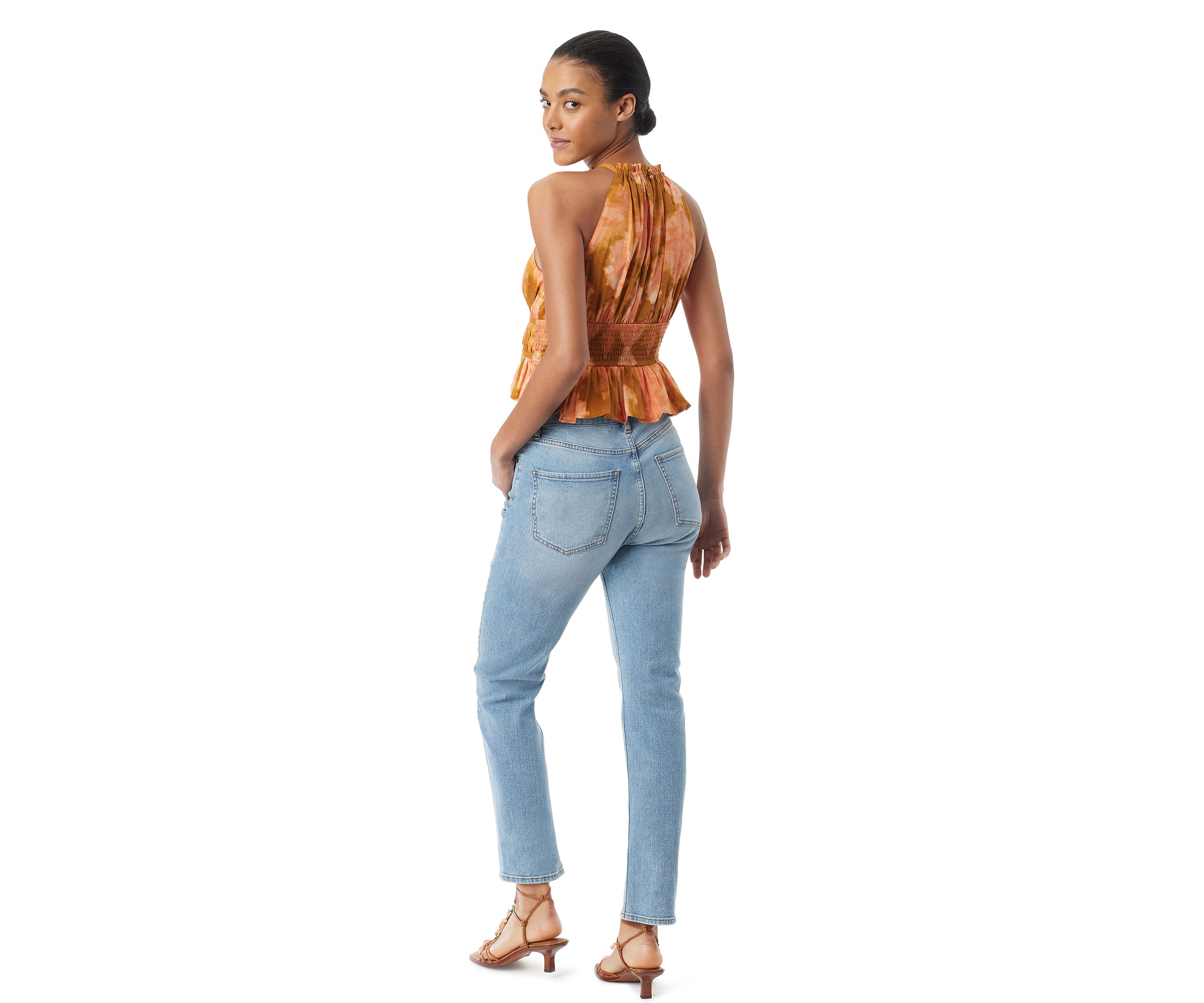 Womens Felicia Woven Halter Neck Top