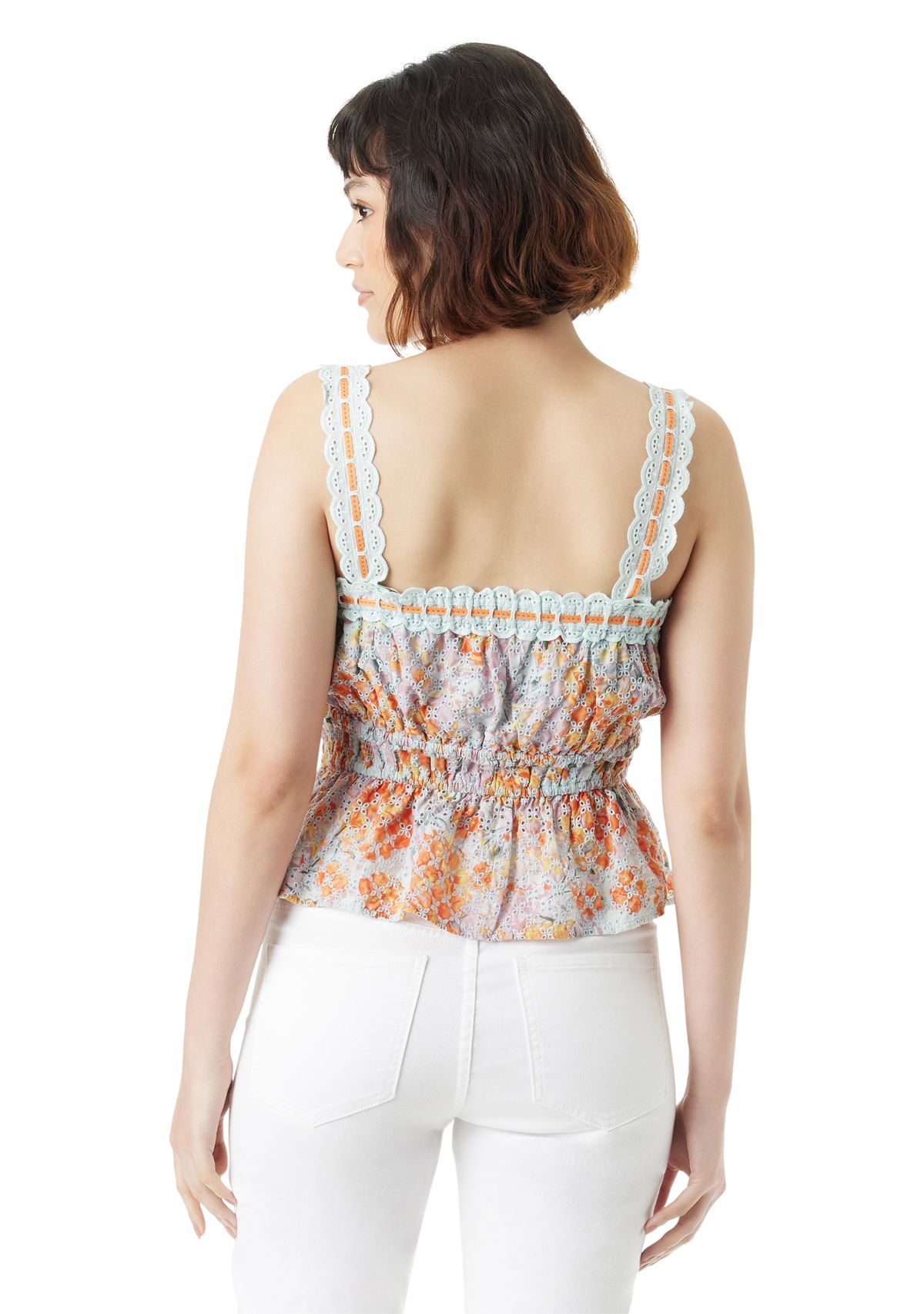 Womens Doria Lace Paneled Tank Top