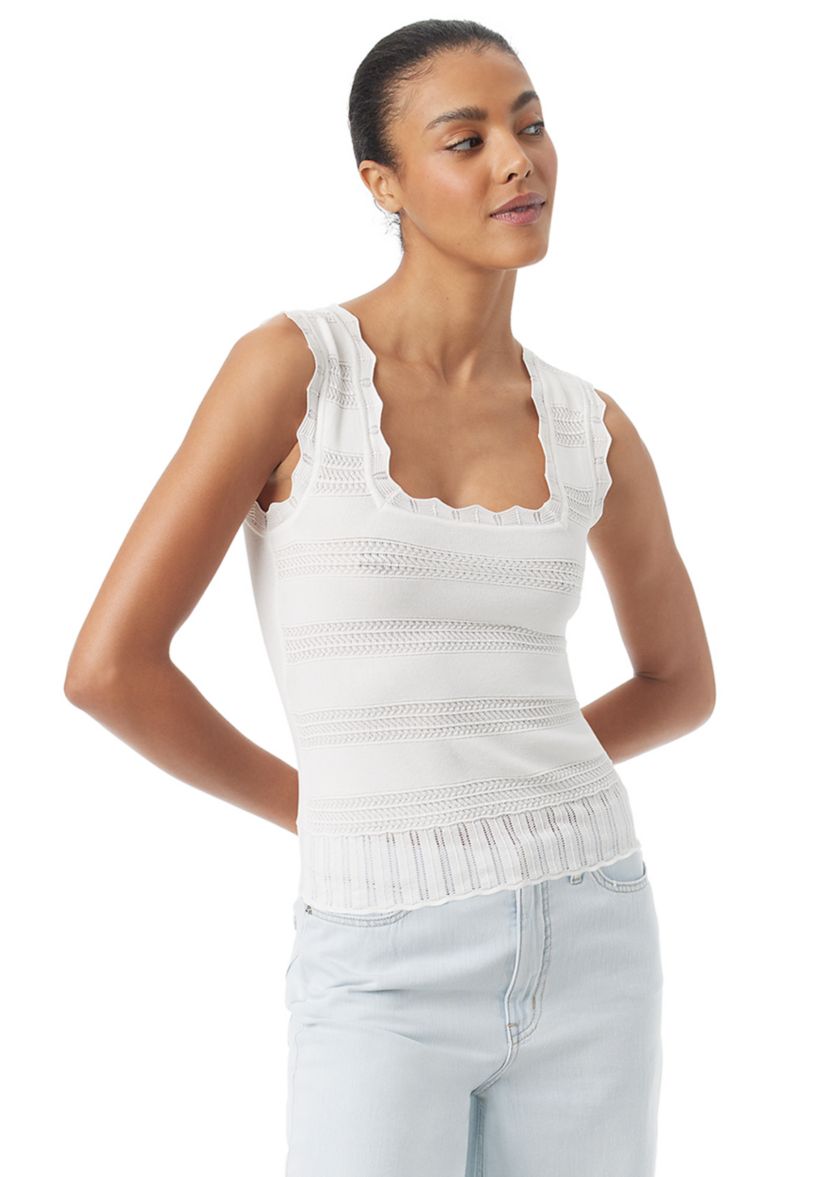 Womens Azariah Pointelle Sweater Knit Tank Top