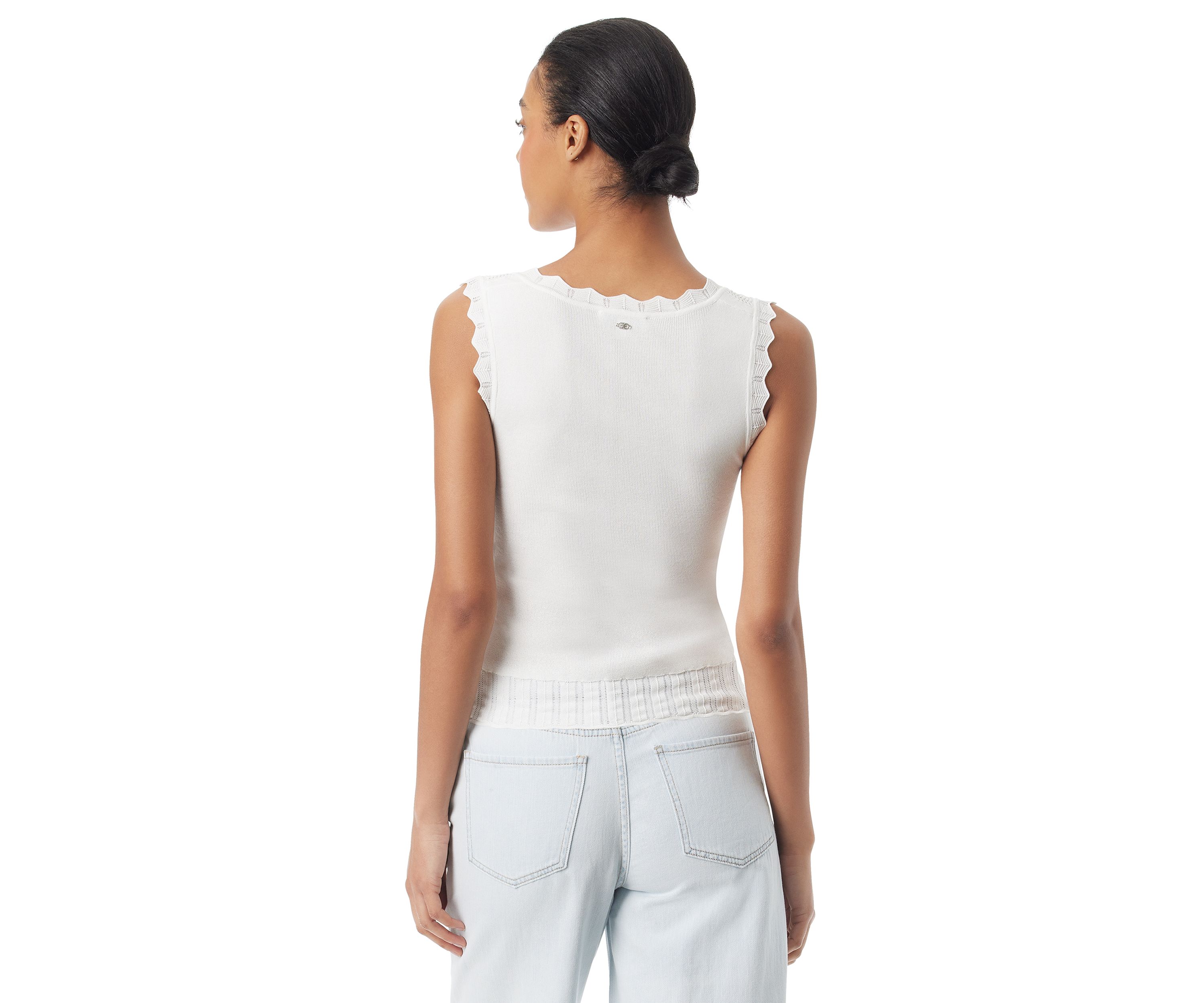 Womens Azariah Pointelle Sweater Knit Tank Top