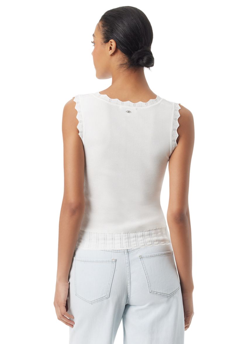 Womens Azariah Pointelle Sweater Knit Tank Top