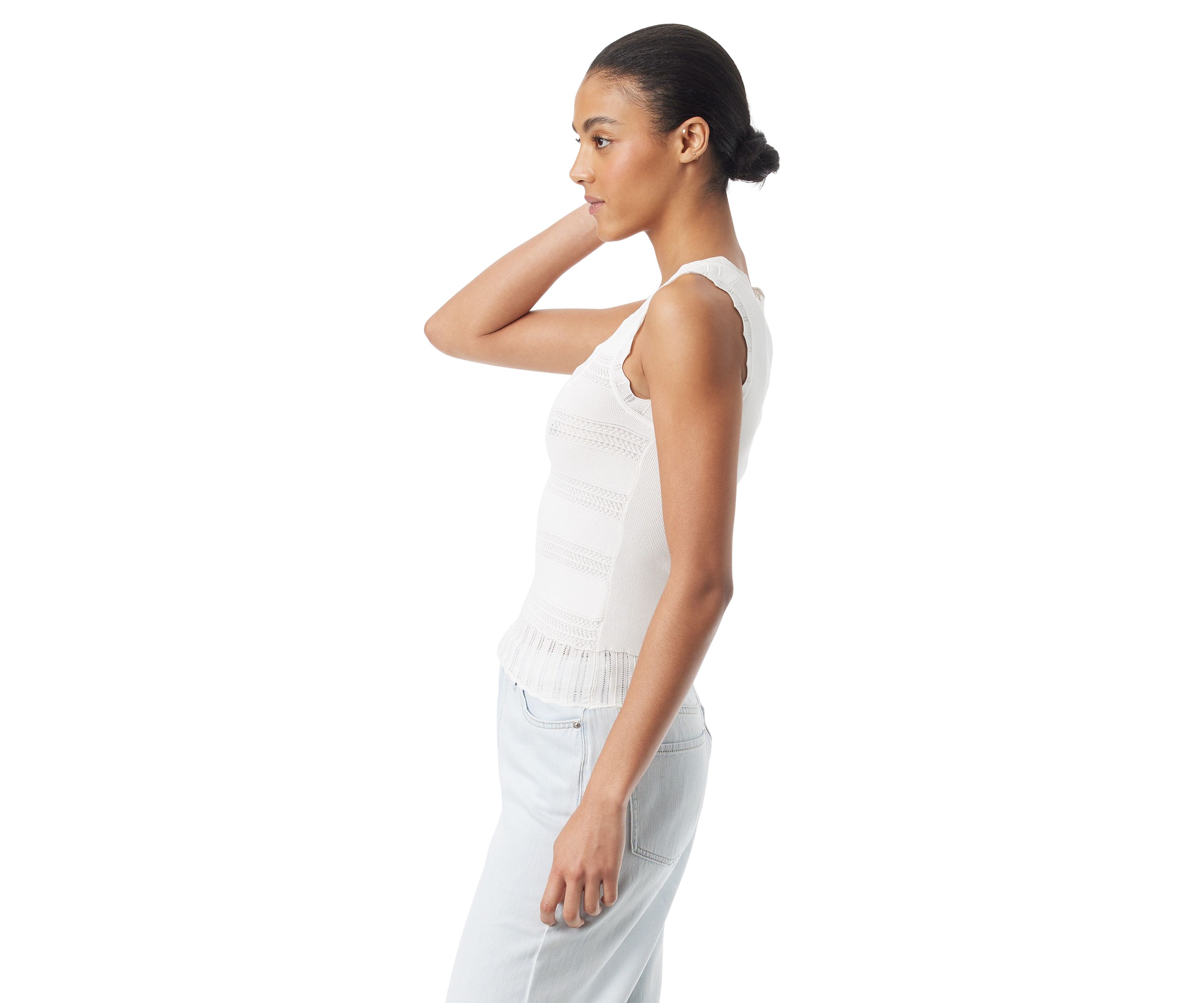 Womens Azariah Pointelle Sweater Knit Tank Top