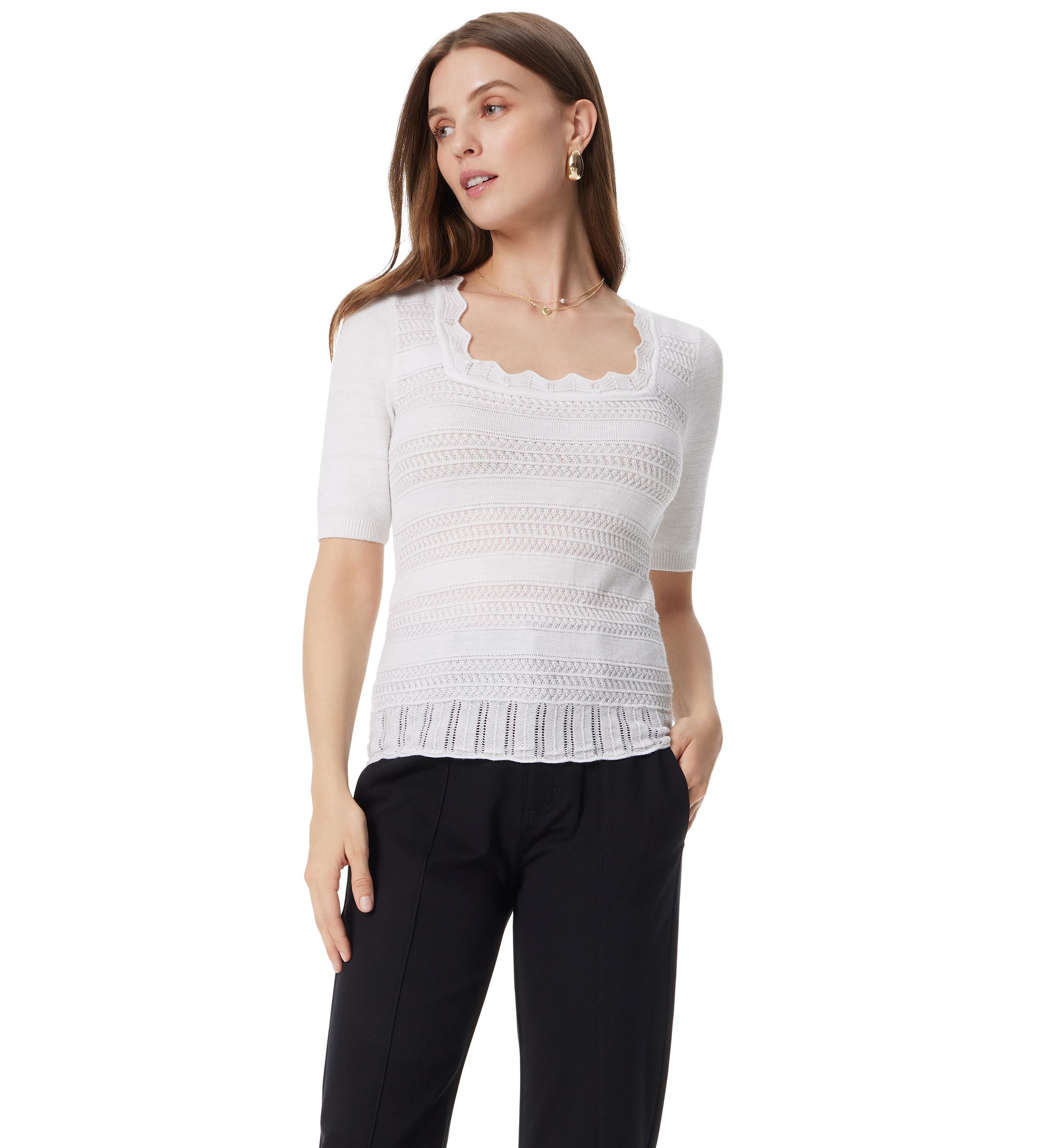 Womens Elbow Sleeve Averie Knit Top 