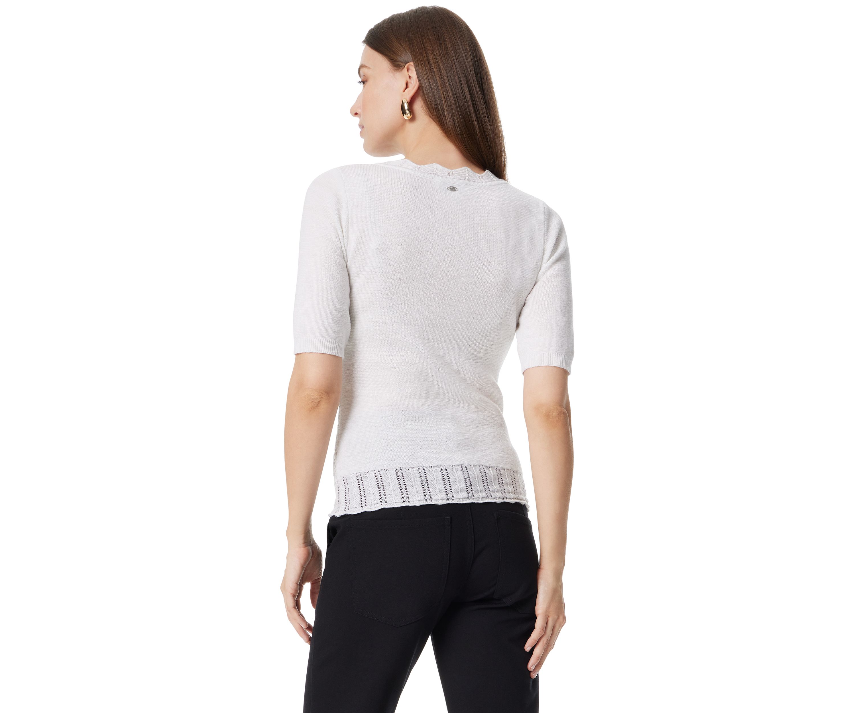 Womens Elbow Sleeve Averie Knit Top 