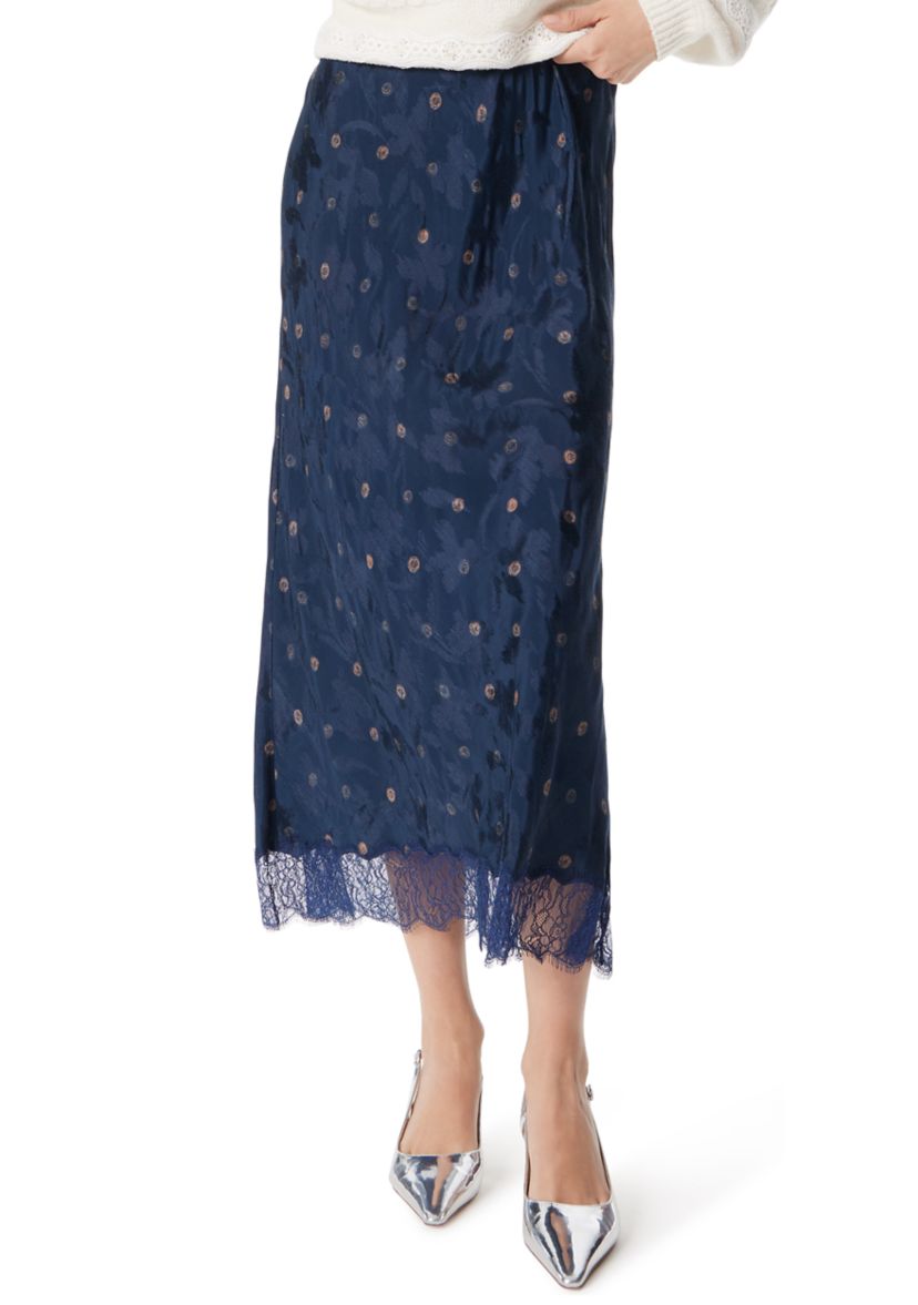 Womens Gracie Satin Midi Skirt 