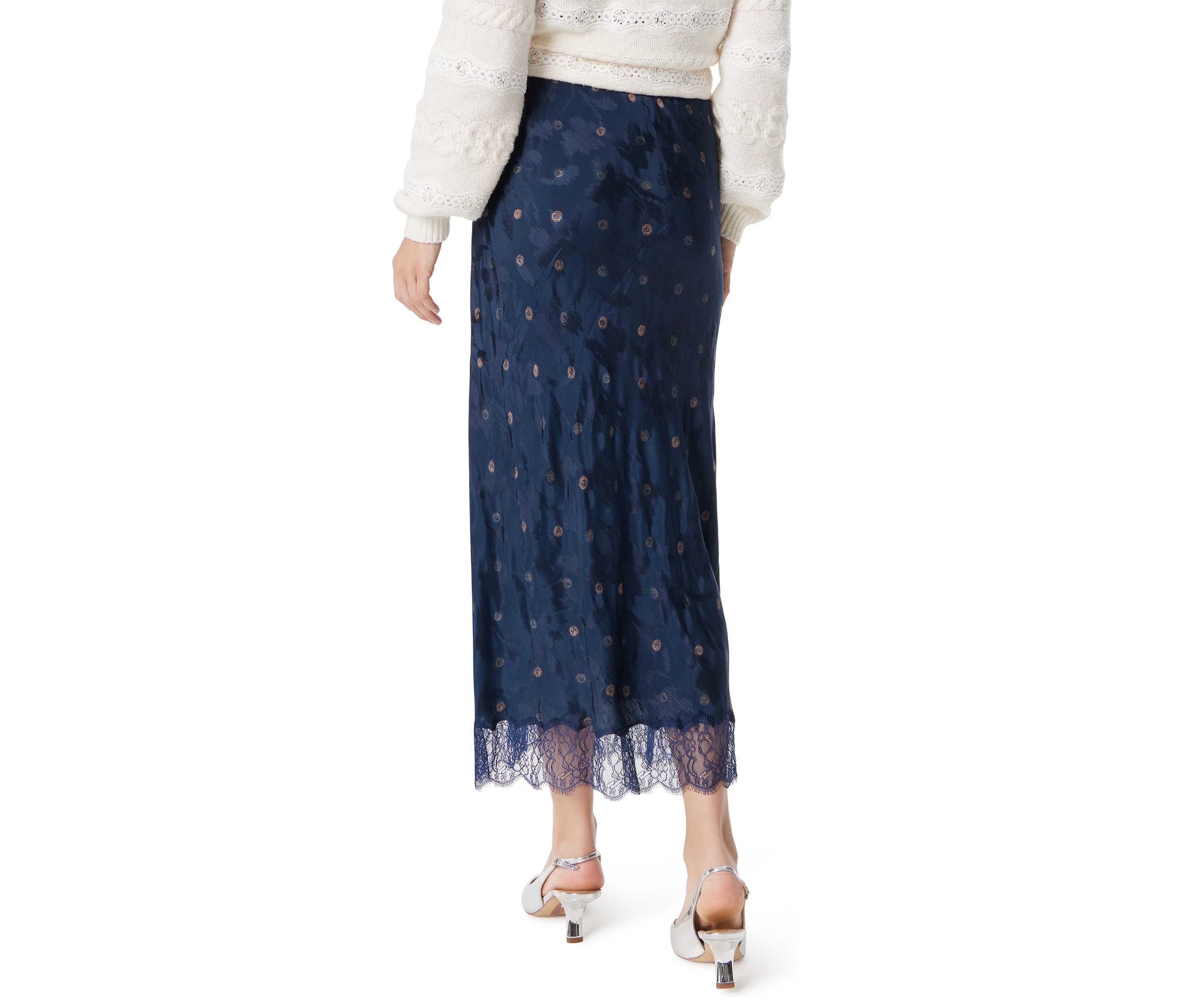 Womens Gracie Satin Midi Skirt 
