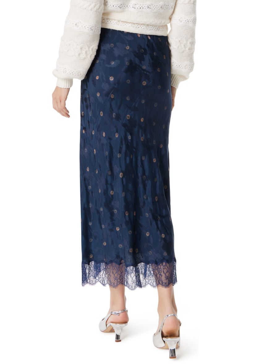 Womens Gracie Satin Midi Skirt 