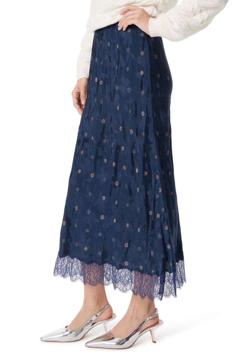 Womens Gracie Satin Midi Skirt 