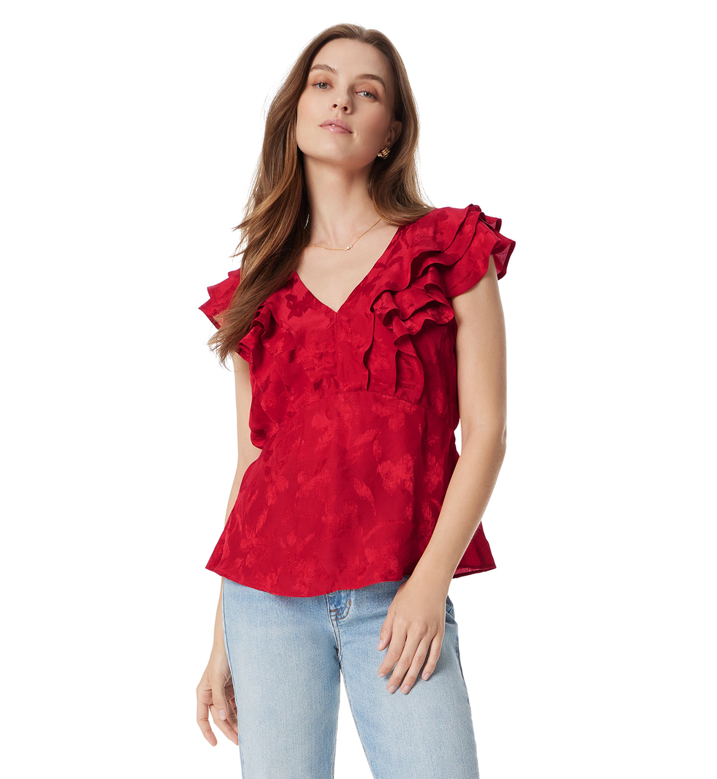 Womens Maila Ruffle Blouse
