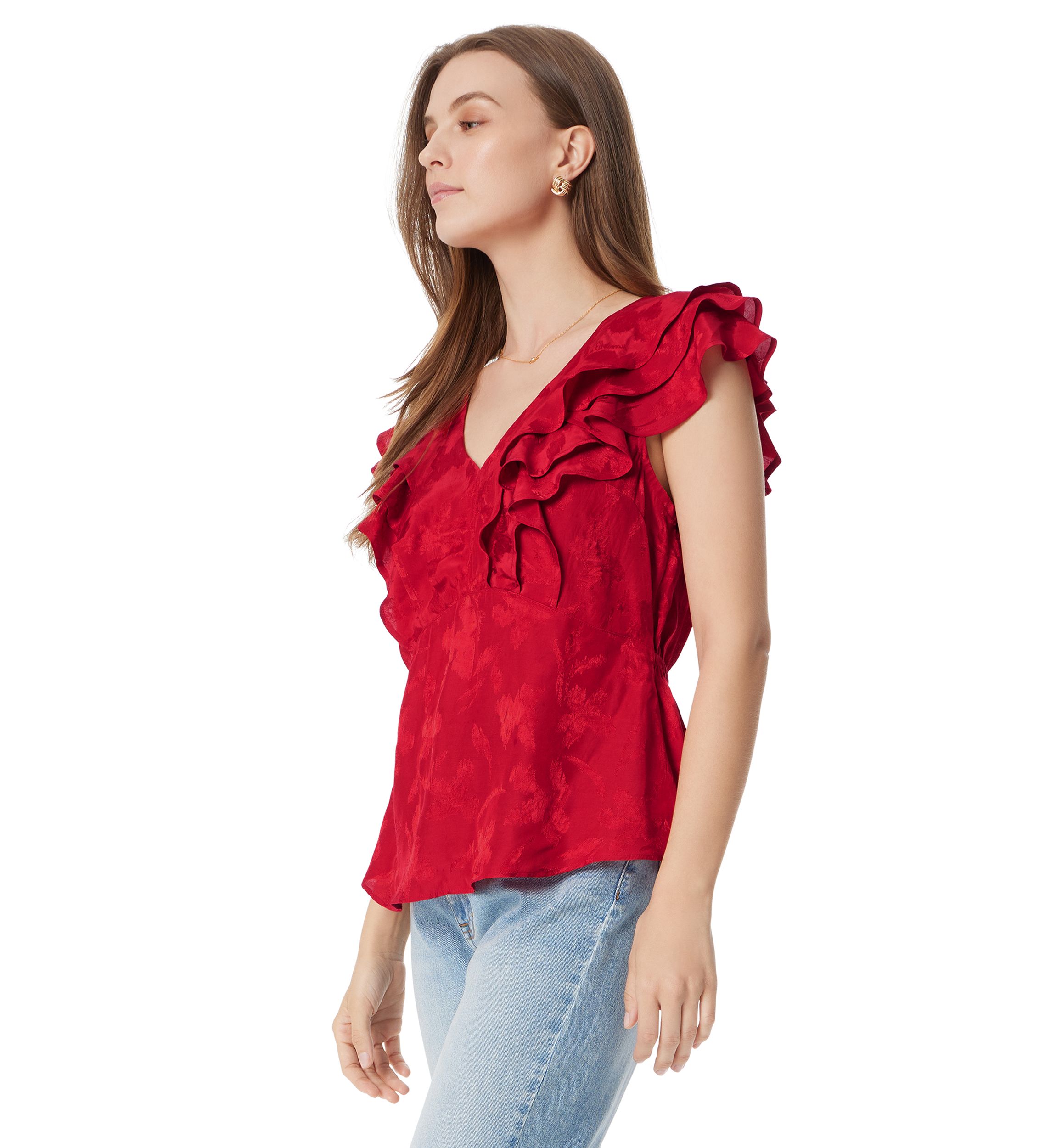 Womens Maila Ruffle Blouse