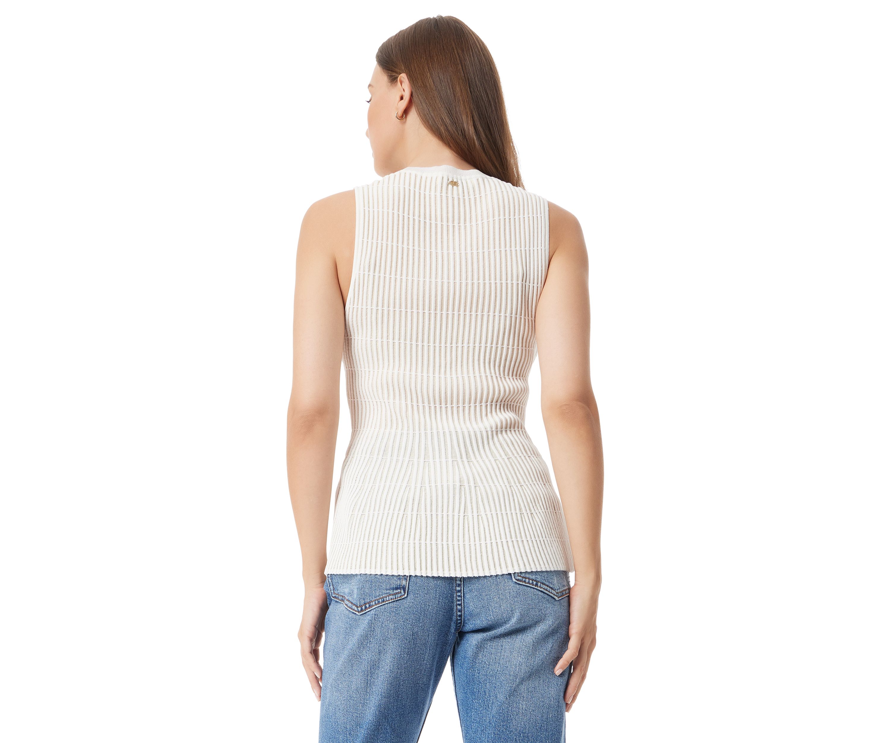 Womens Briet Two Tone Sleeveless Top