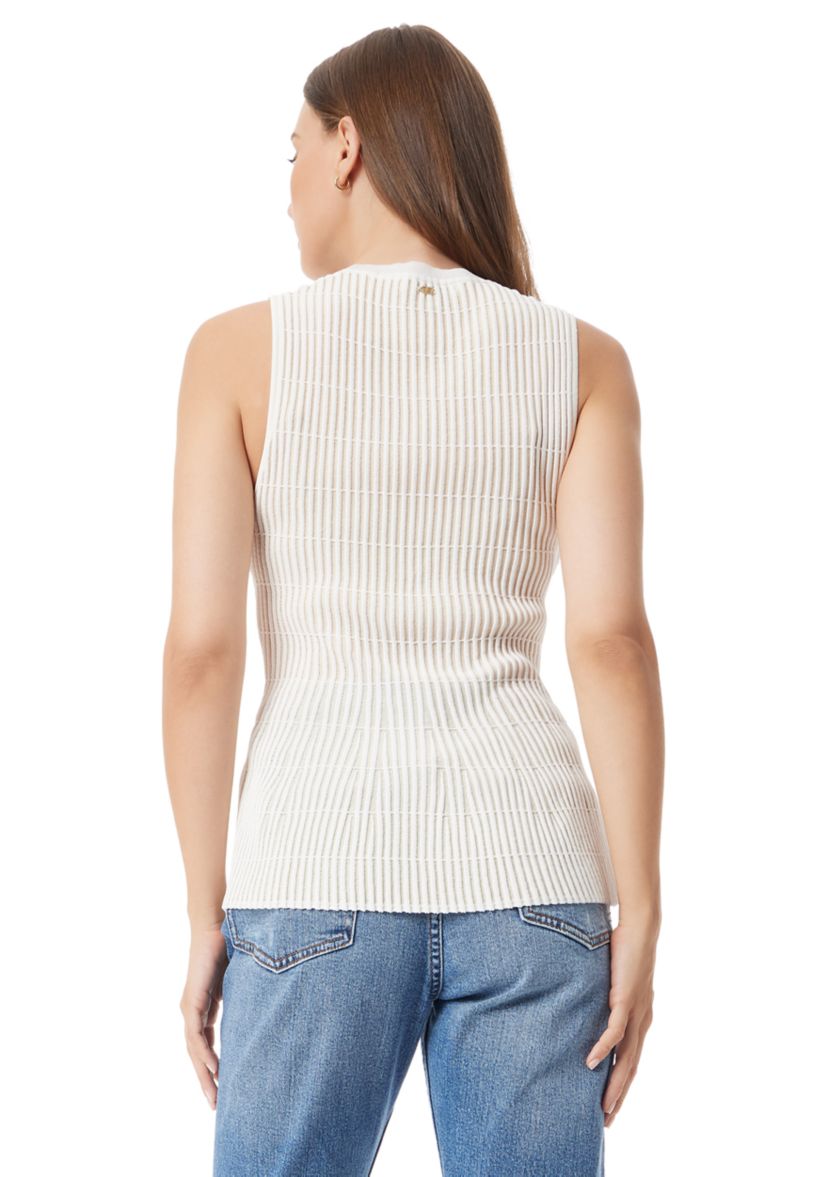 Womens Briet Two Tone Sleeveless Top