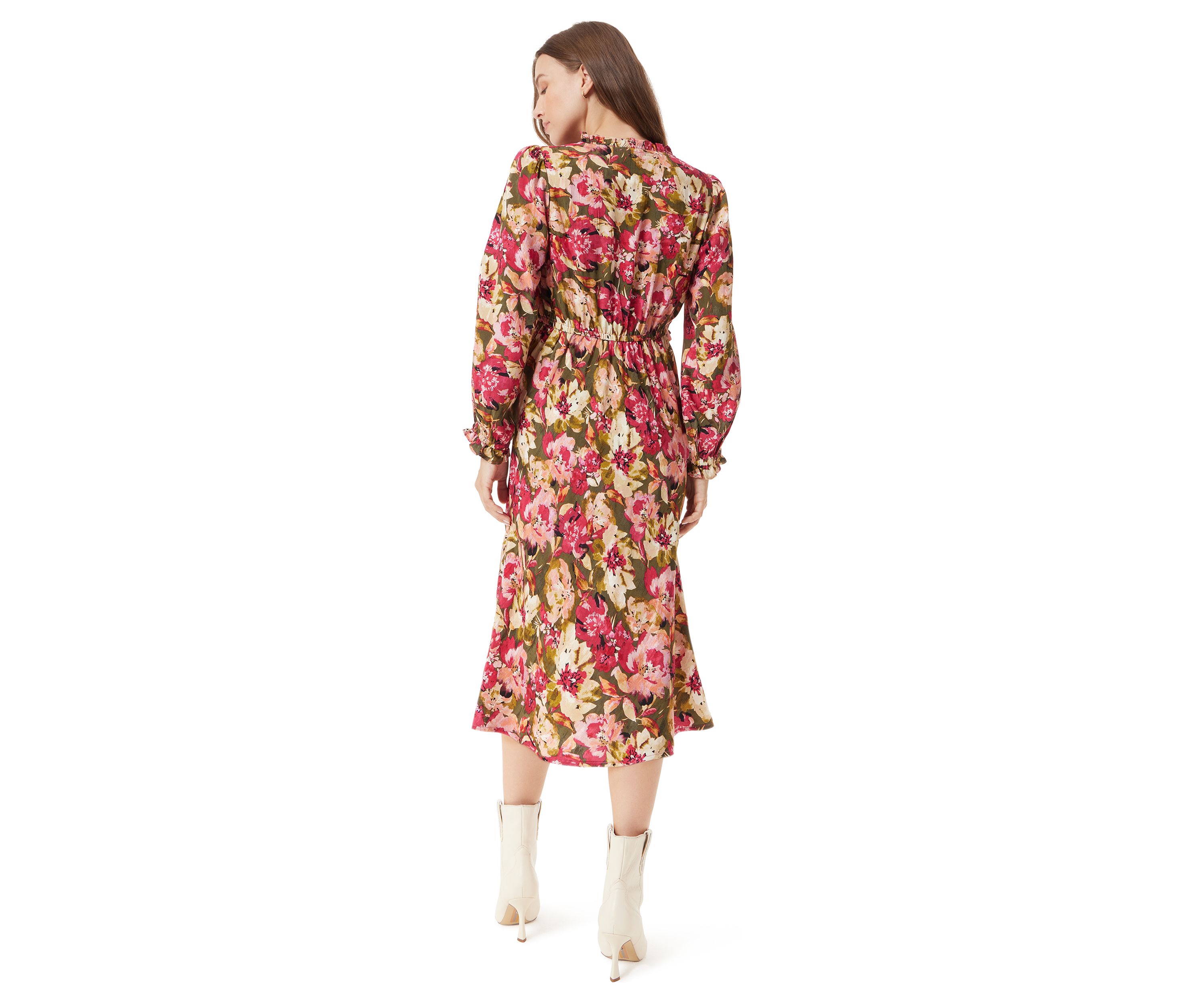 Womens Illora Ruffle Detail Midi Dress