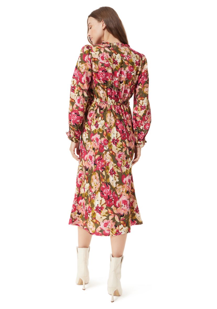 Womens Illora Ruffle Detail Midi Dress