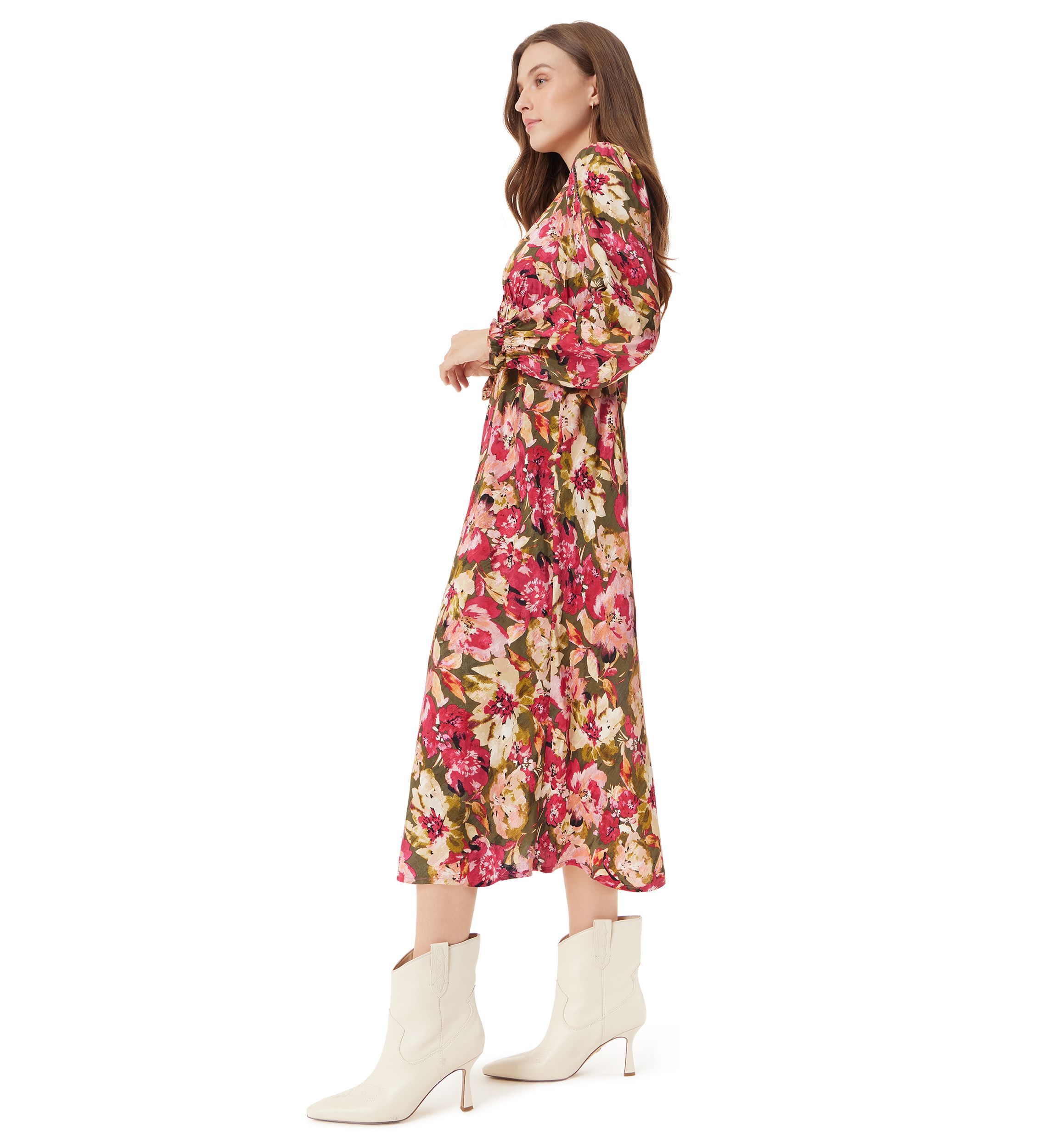Womens Illora Ruffle Detail Midi Dress