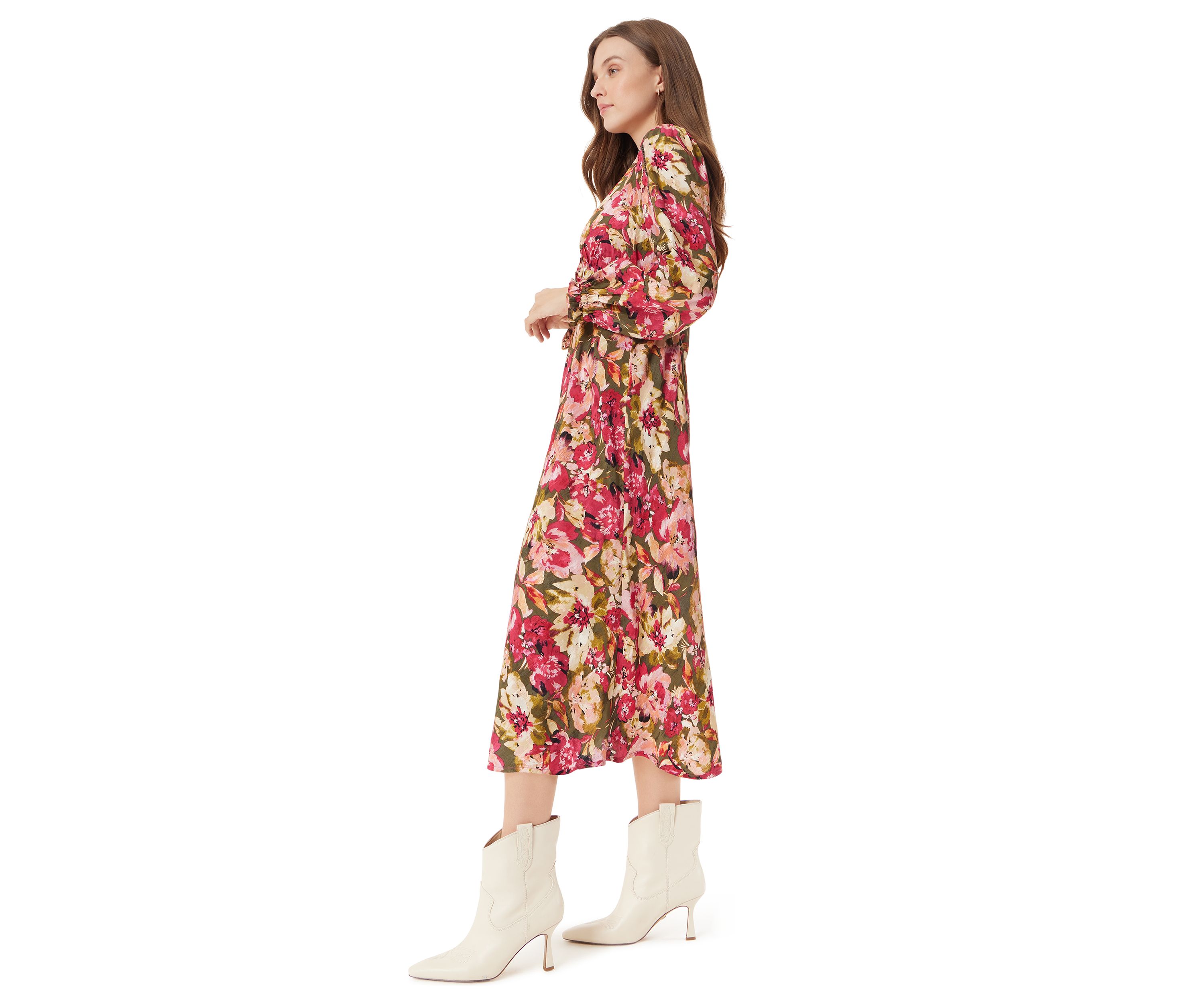 Womens Illora Ruffle Detail Midi Dress