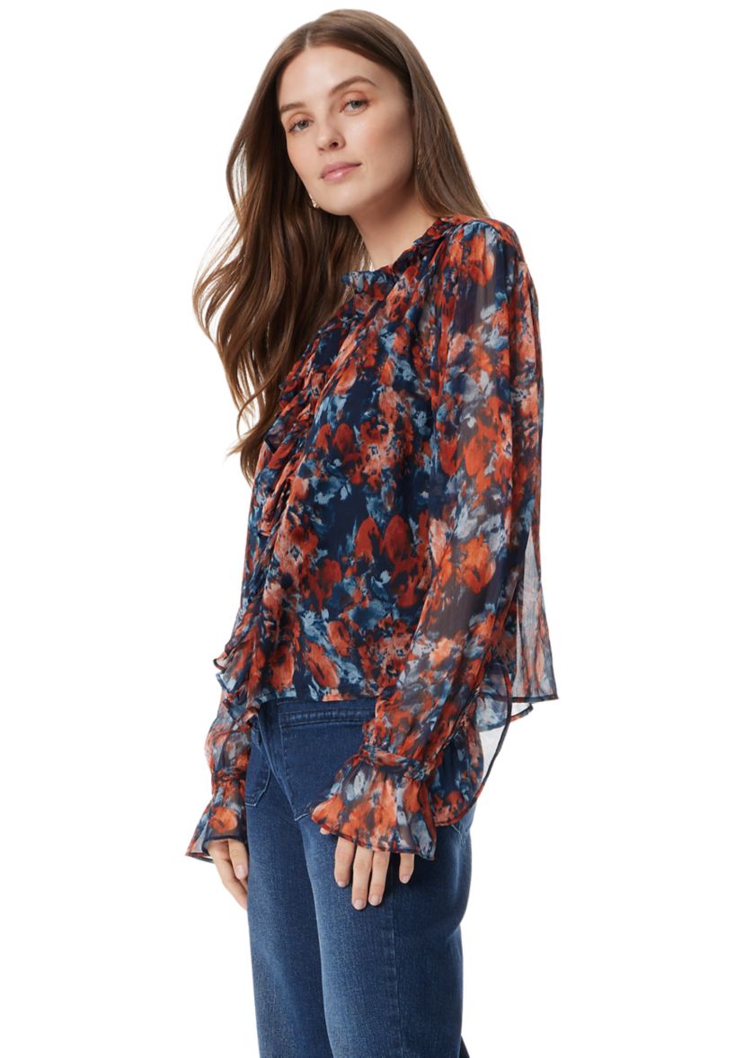 Womens Jasleen Long Sleeve Ruffle Top
