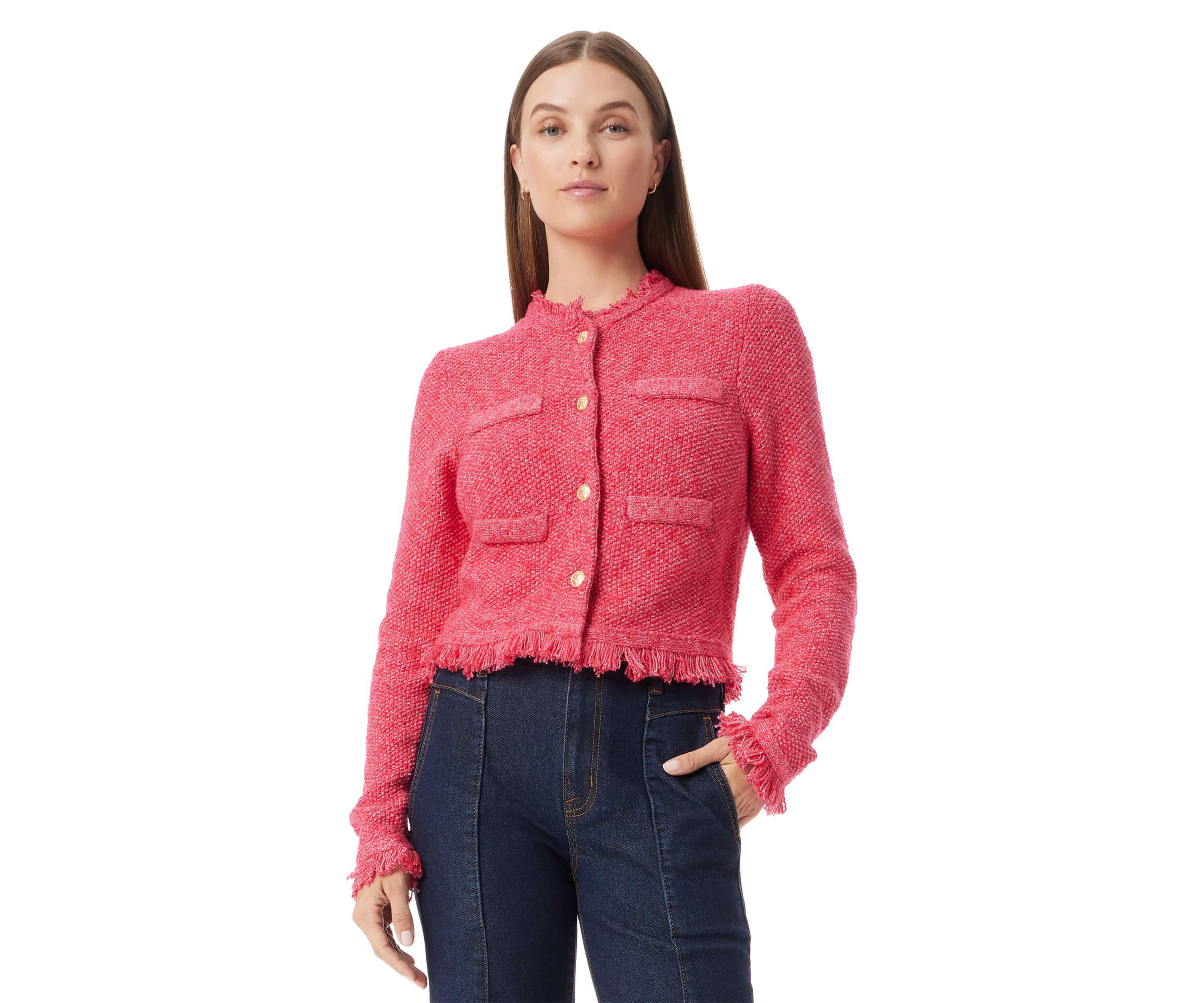 Womens Indria Fringe Button Front Peacoat