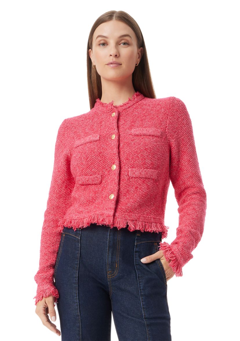 Womens Indria Fringe Button Front Peacoat