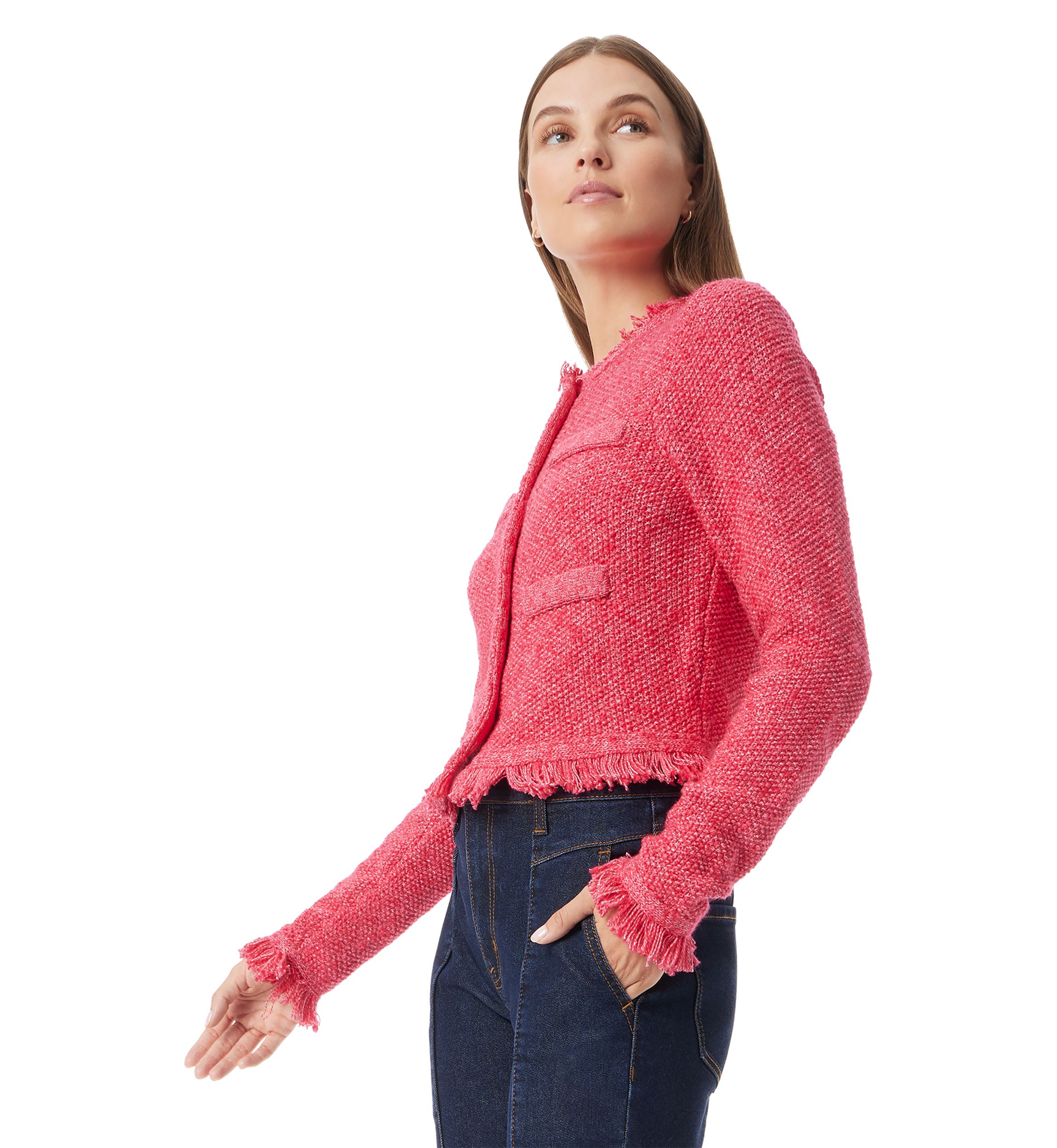 Womens Indria Fringe Button Front Peacoat