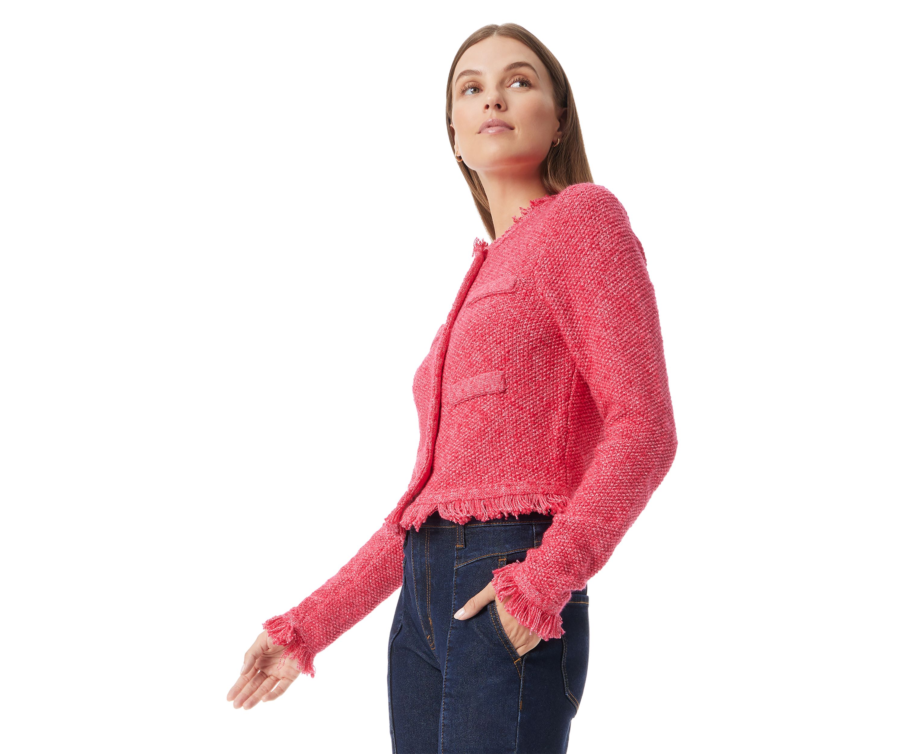 Womens Indria Fringe Button Front Peacoat
