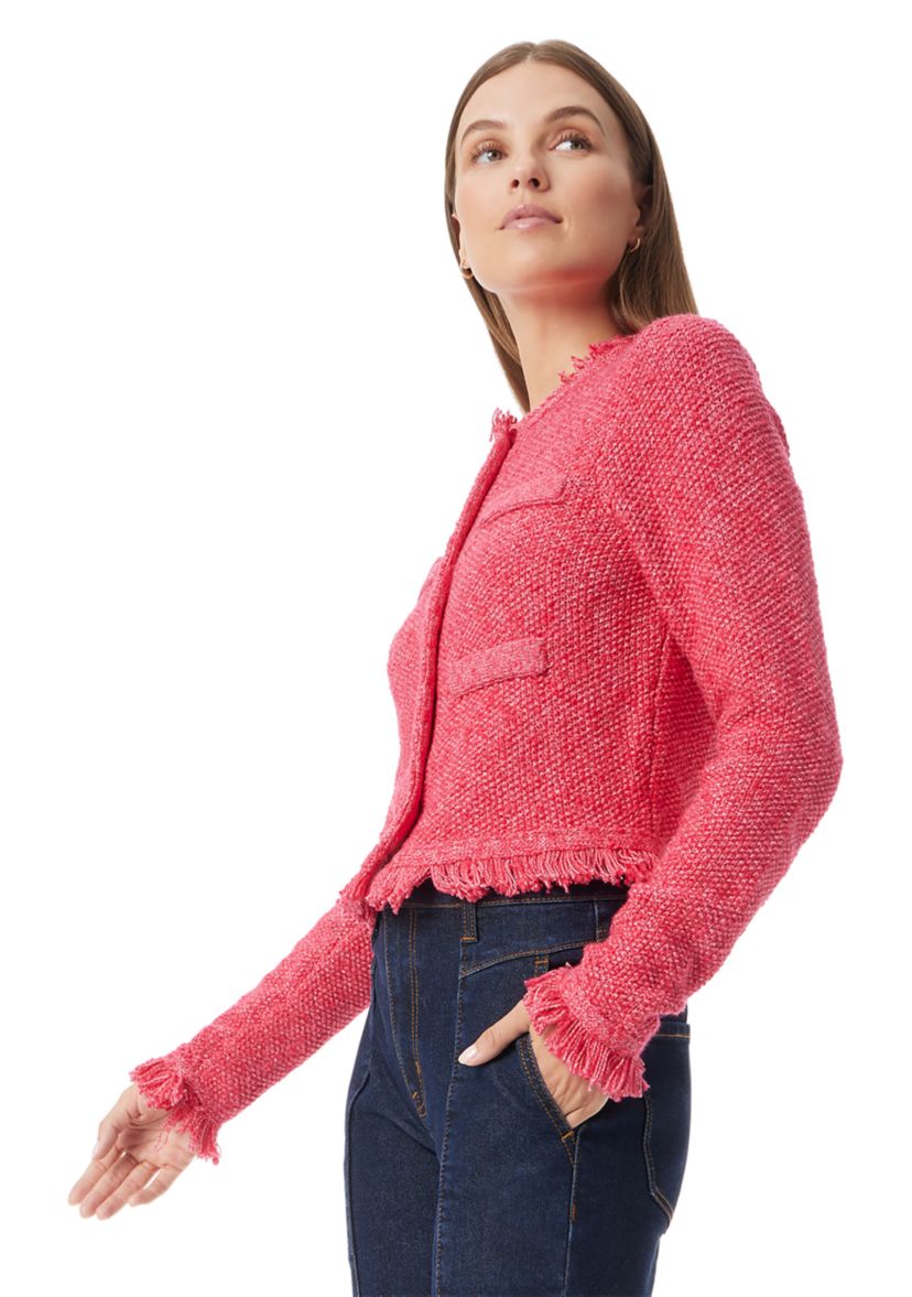 Womens Indria Fringe Button Front Peacoat