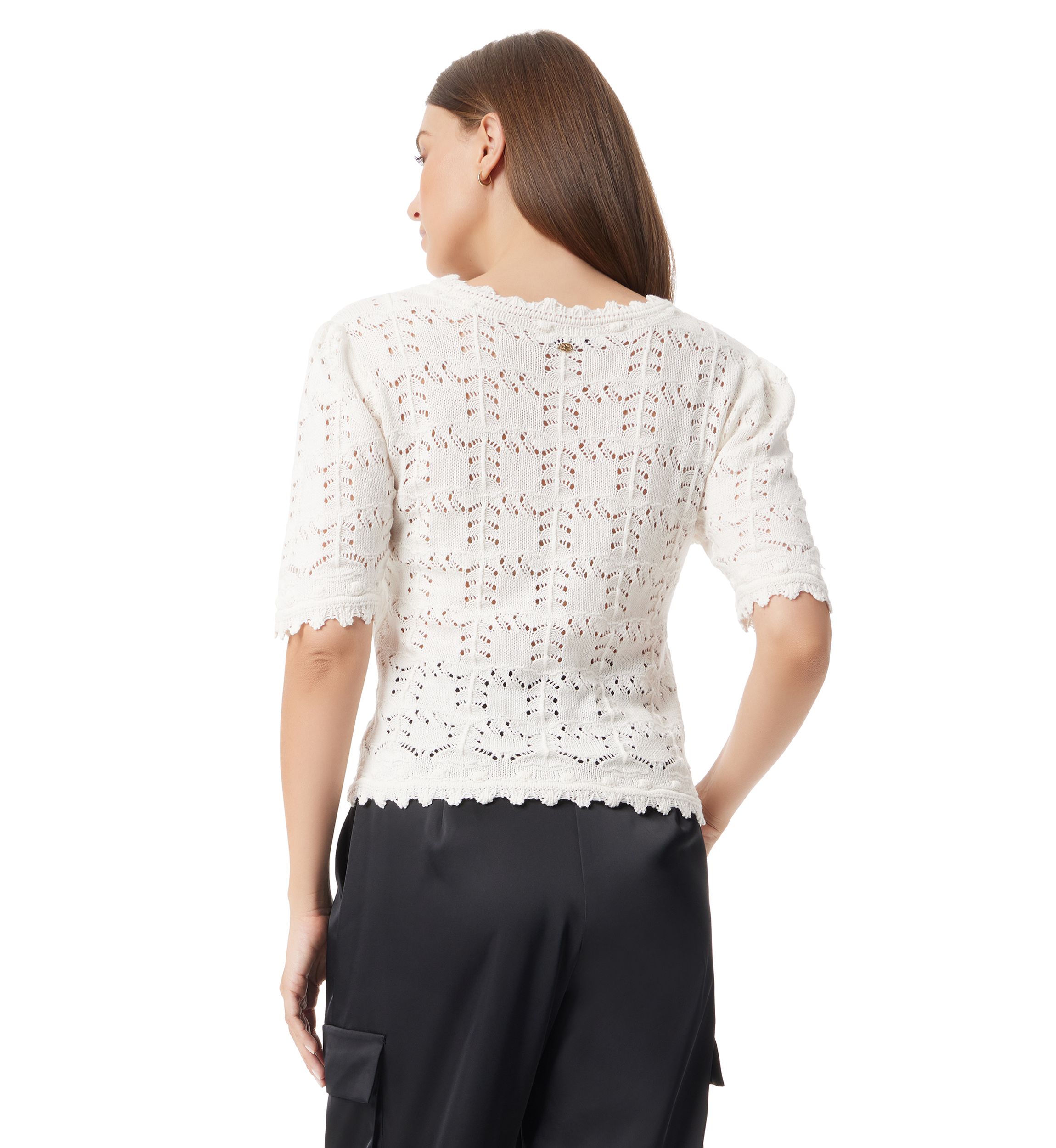 Womens Novelty Stitch Crew Neck Top