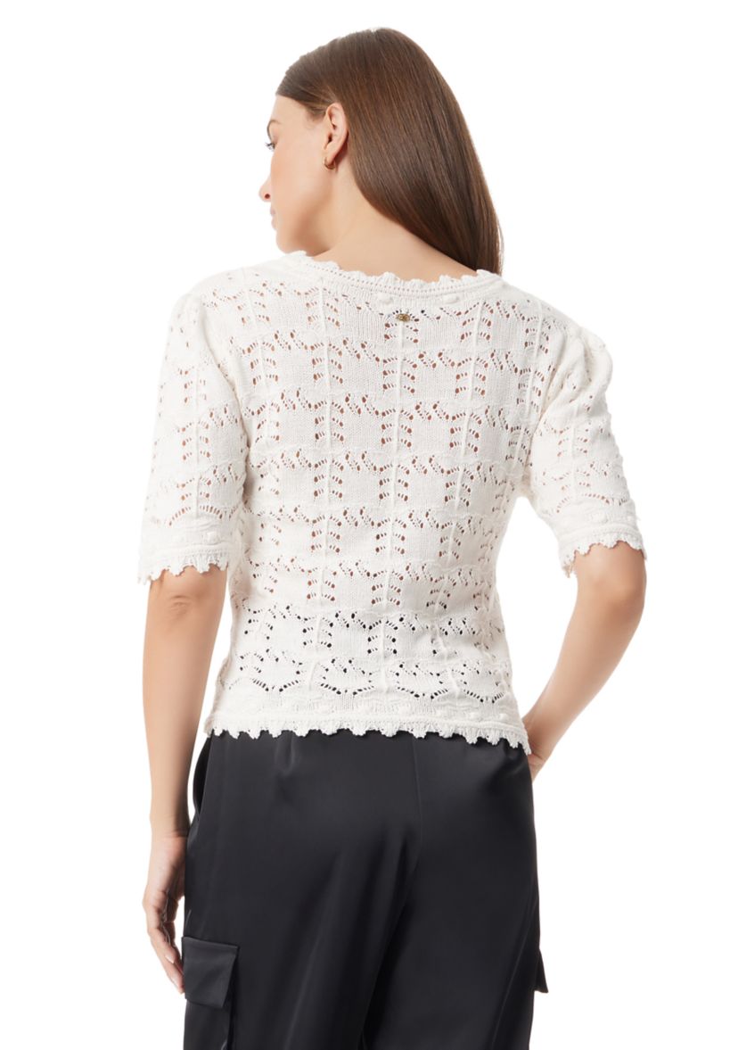 Womens Novelty Stitch Crew Neck Top