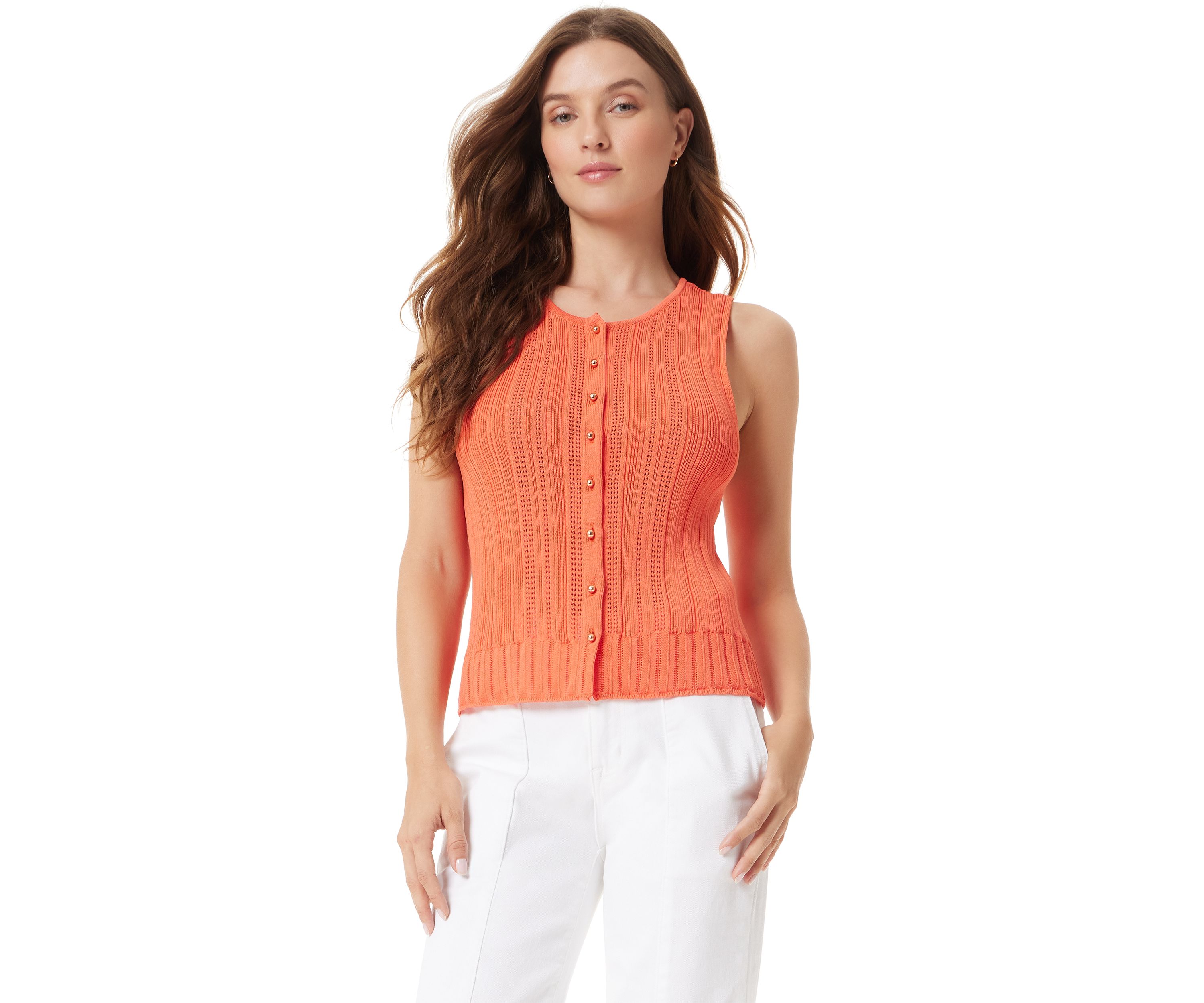 Womens Sable Scalloped Trim Top